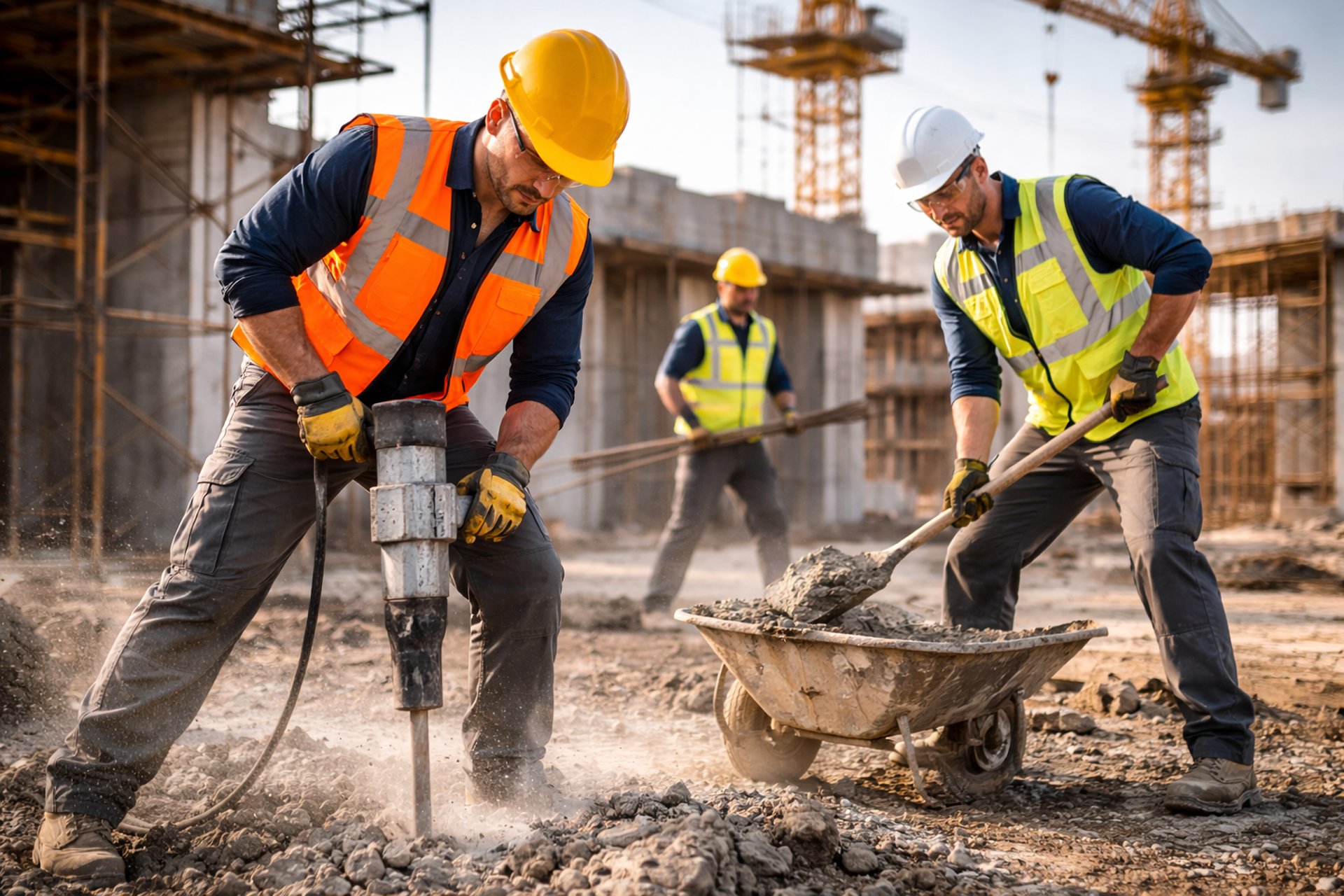 group of men in orange suit standing near building during daytime
