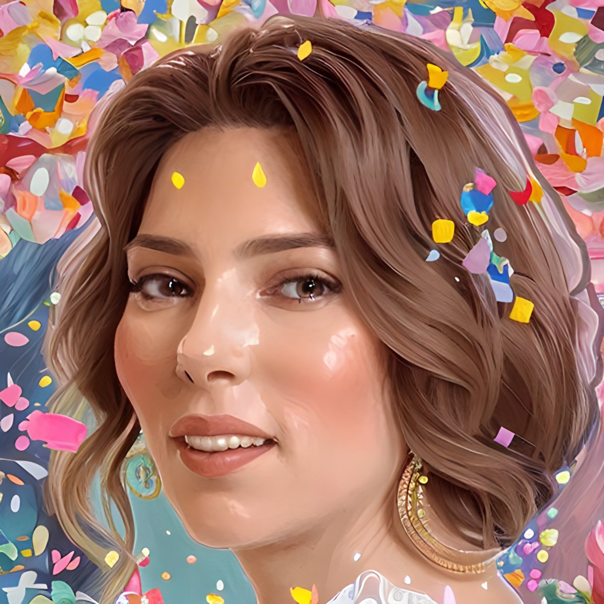 an abstract photo of a curved building with a blue sky in the background