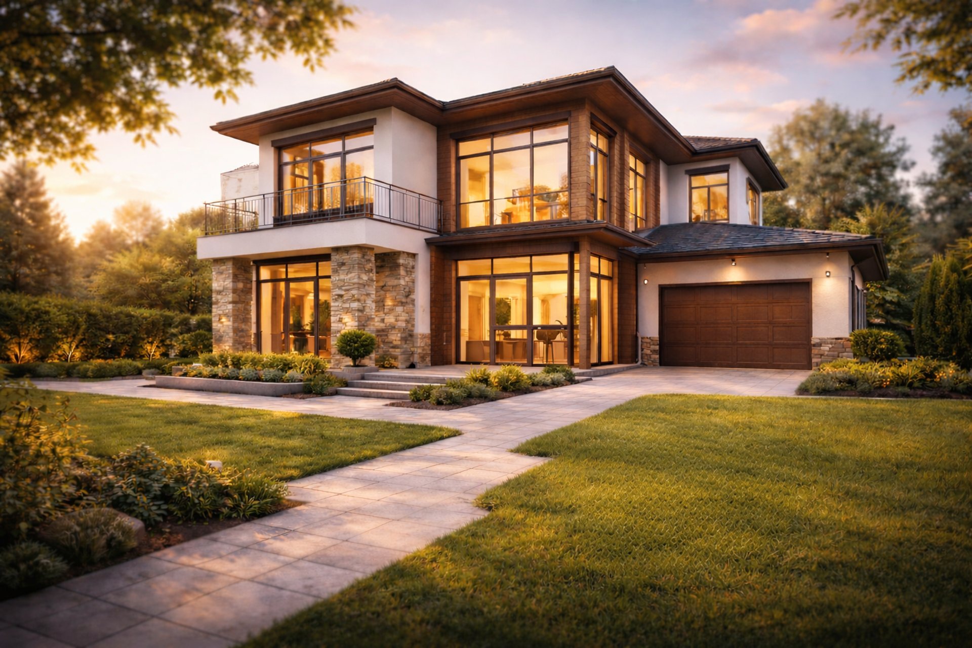 an abstract photo of a curved building with a blue sky in the background