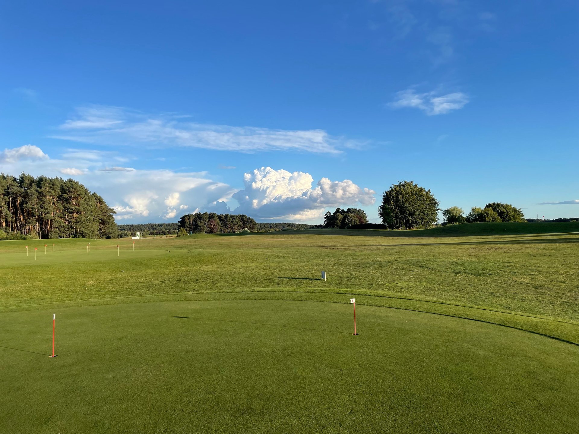 low-angle photography of four high-rise buildings