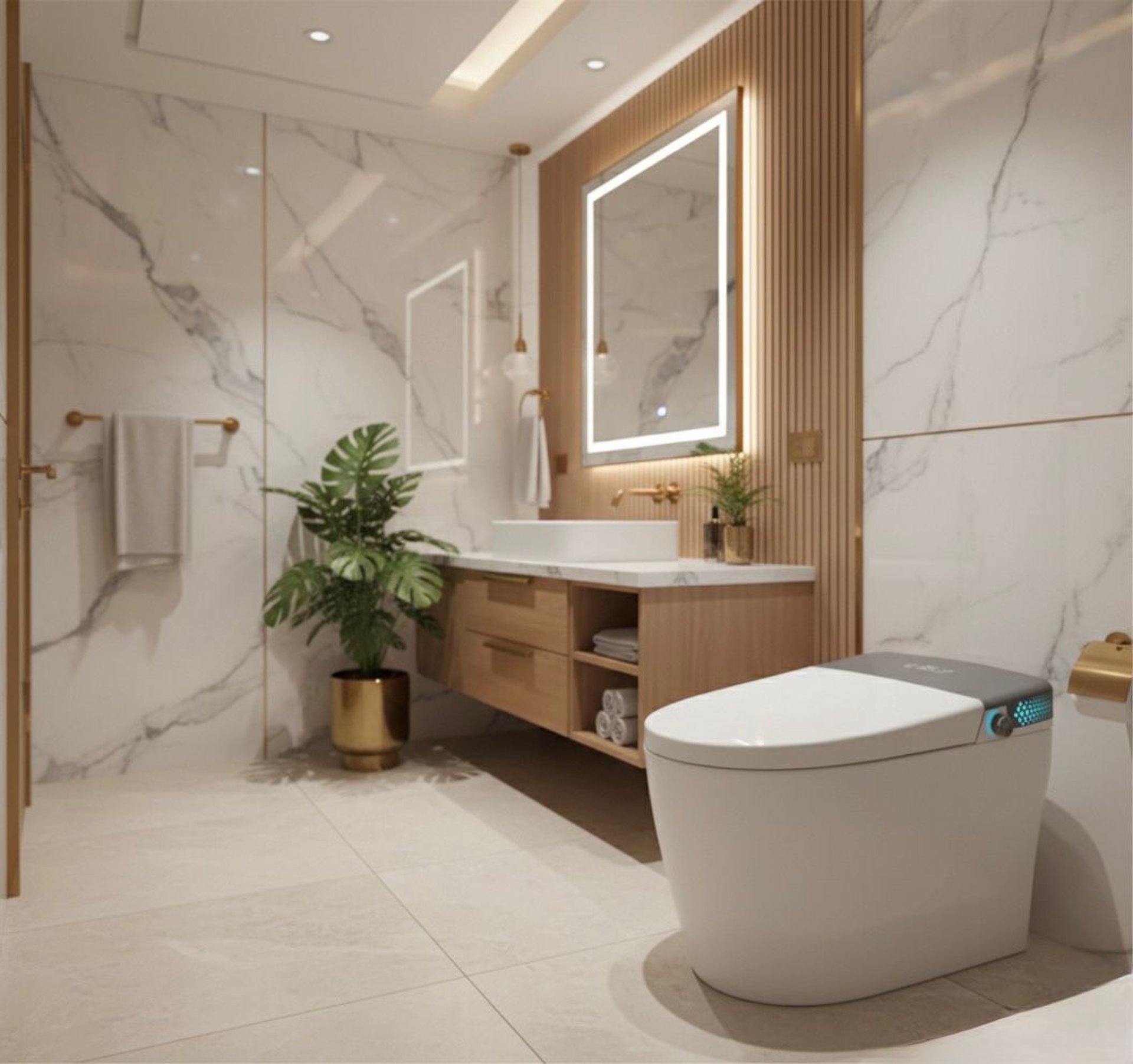 gray steel 3-door refrigerator near modular kitchen