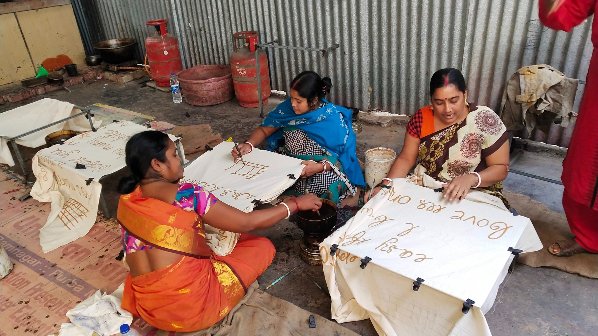 person wearing grey knit sweater