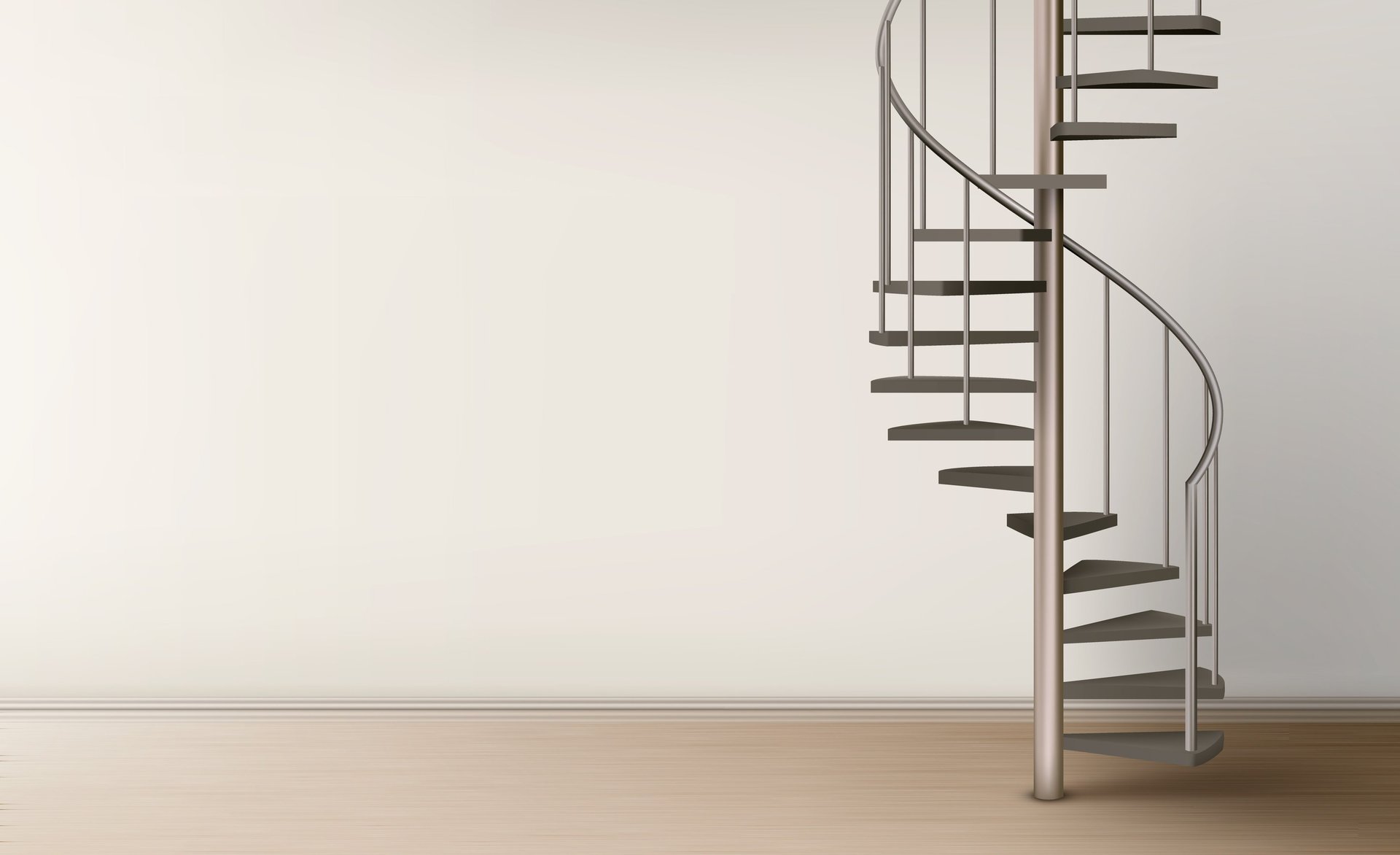 white concrete staircase with black metal railings