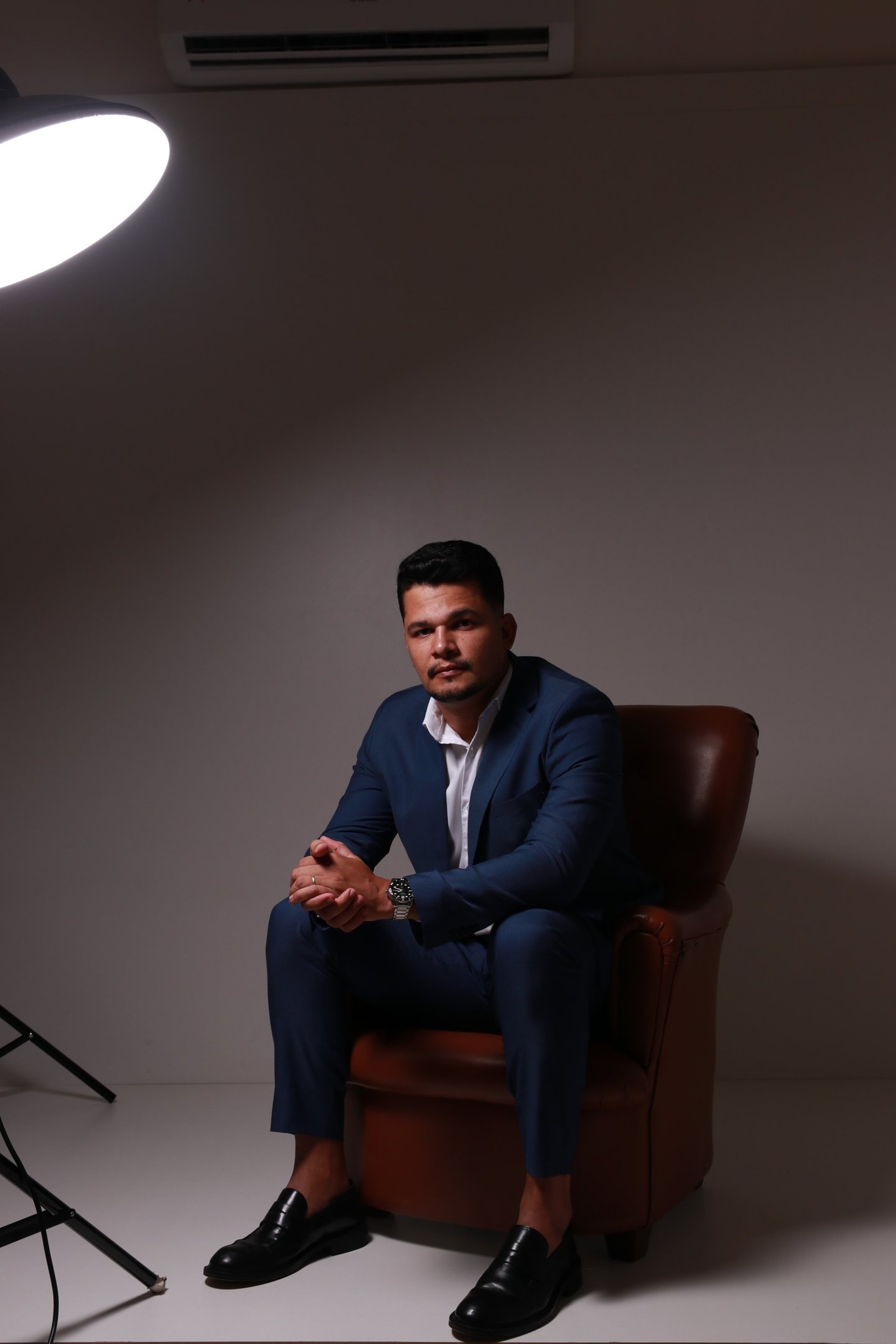 person standing on hill