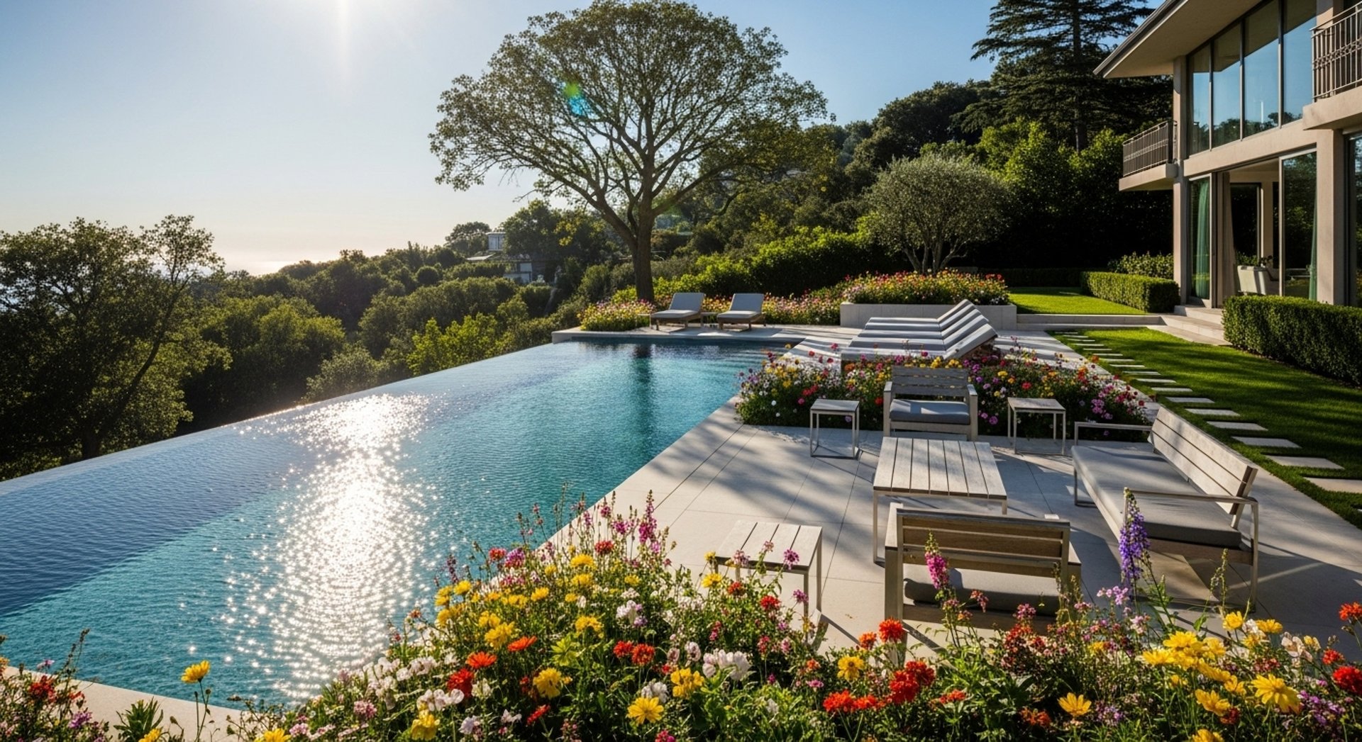 blue swimming pool with water