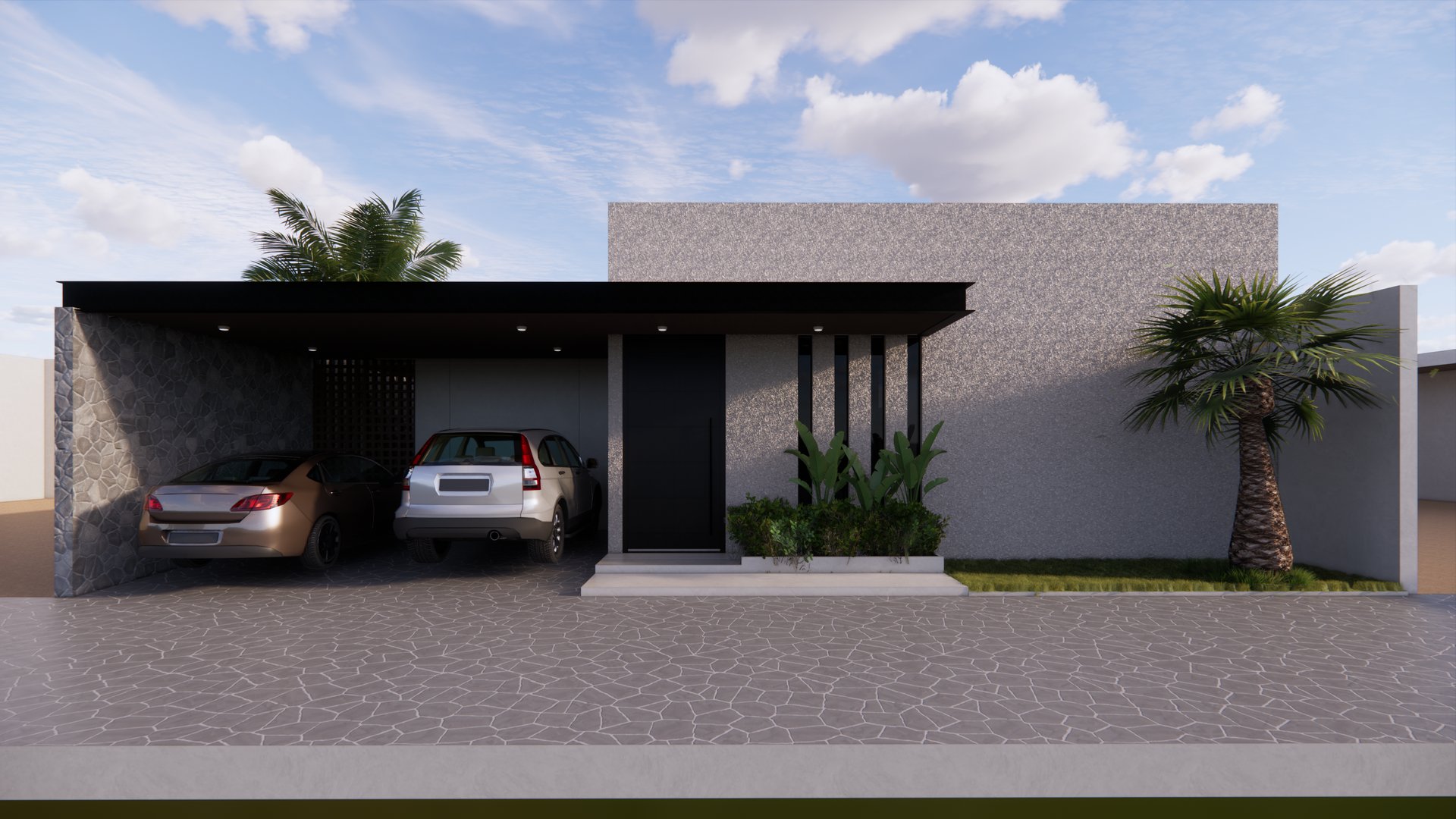 an abstract photo of a curved building with a blue sky in the background