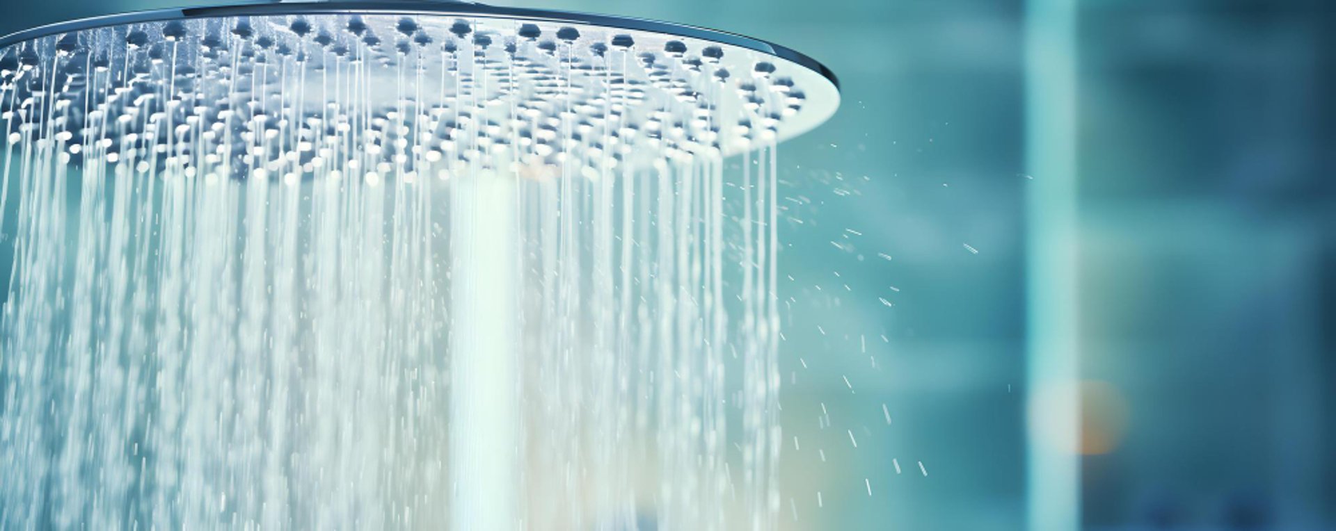 a close up of a bathroom wall with black tiles
