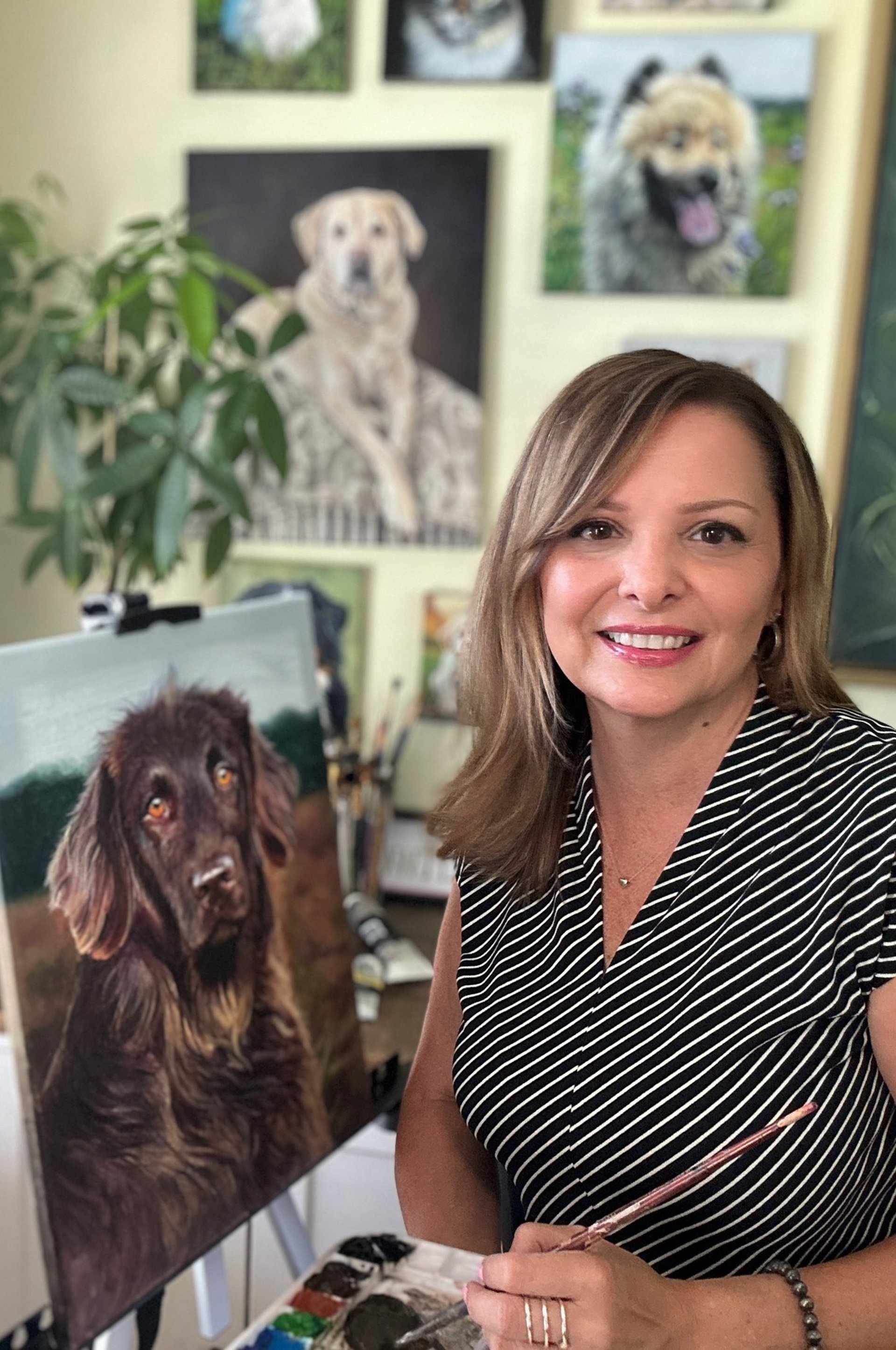 woman holding dried flower