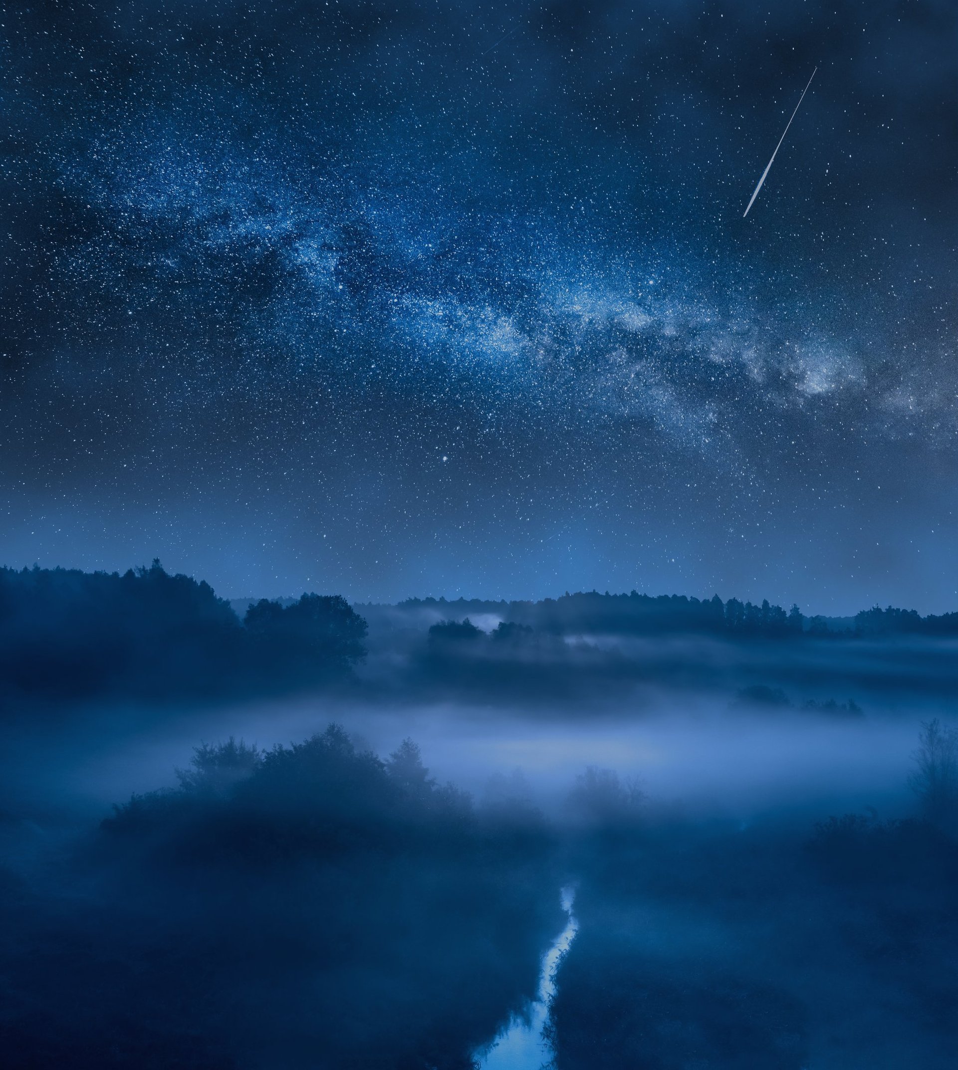 Starry night sky for stargazing