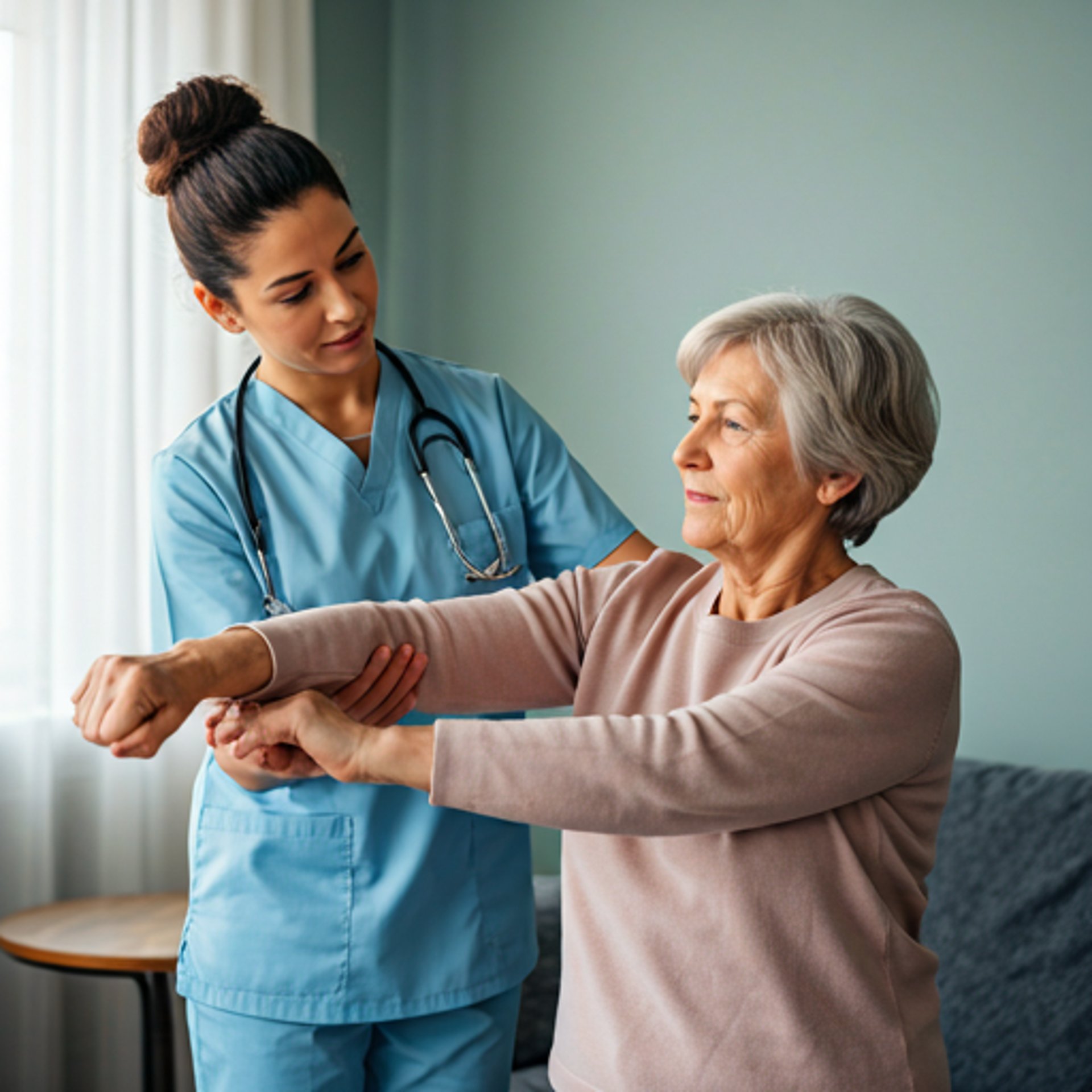 an abstract photo of a curved building with a blue sky in the background