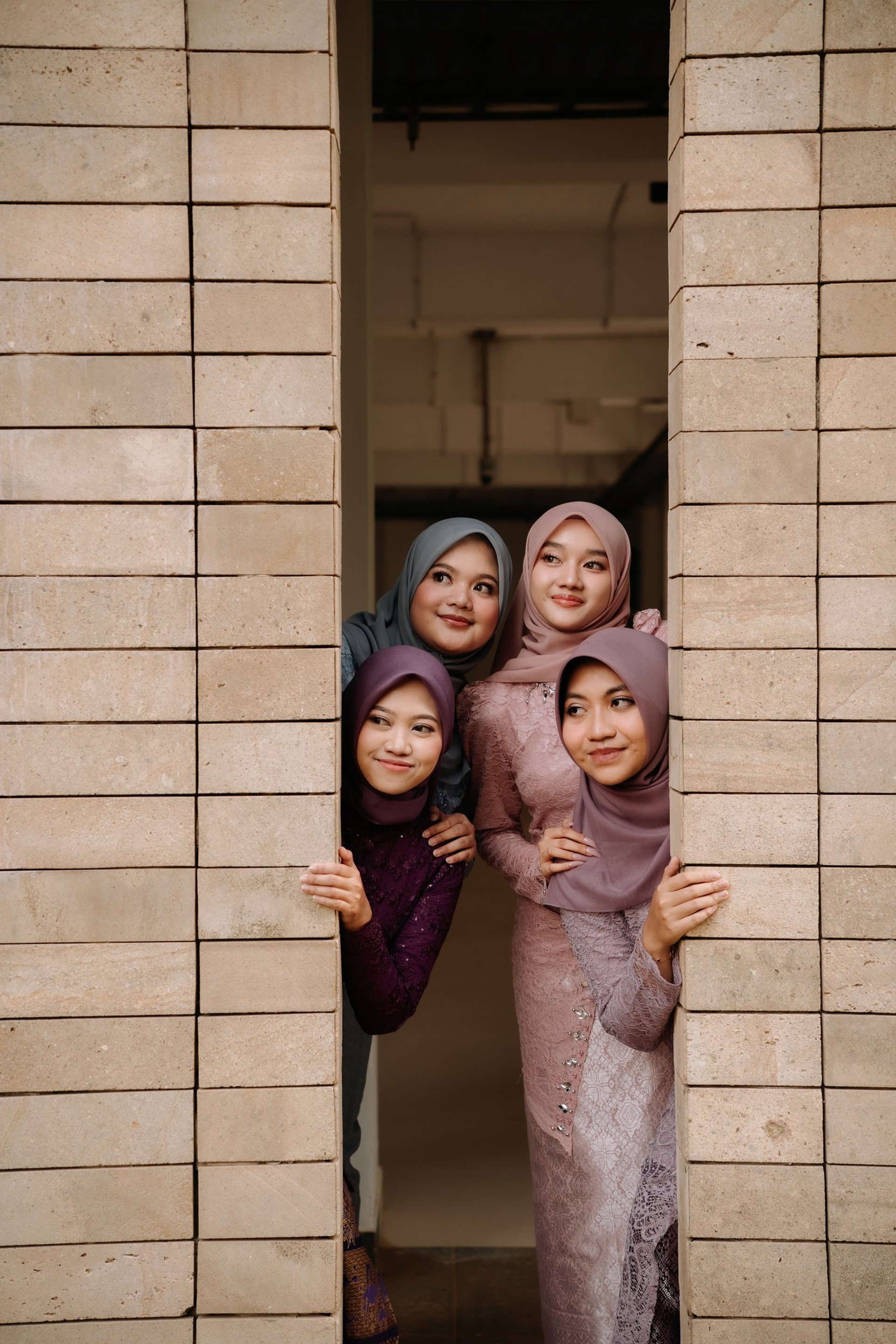 an abstract photo of a curved building with a blue sky in the background