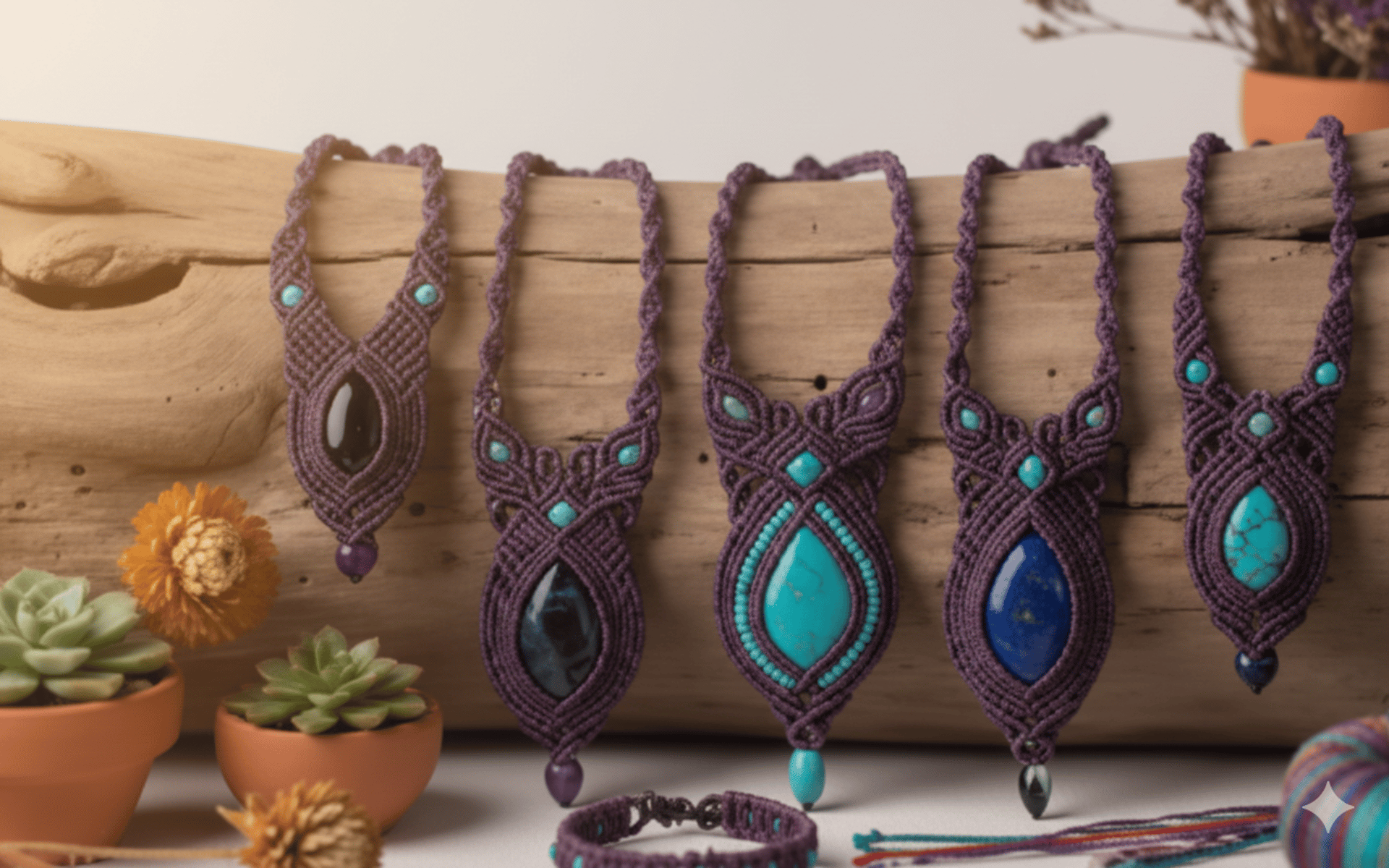 joyas artesanales en macrame