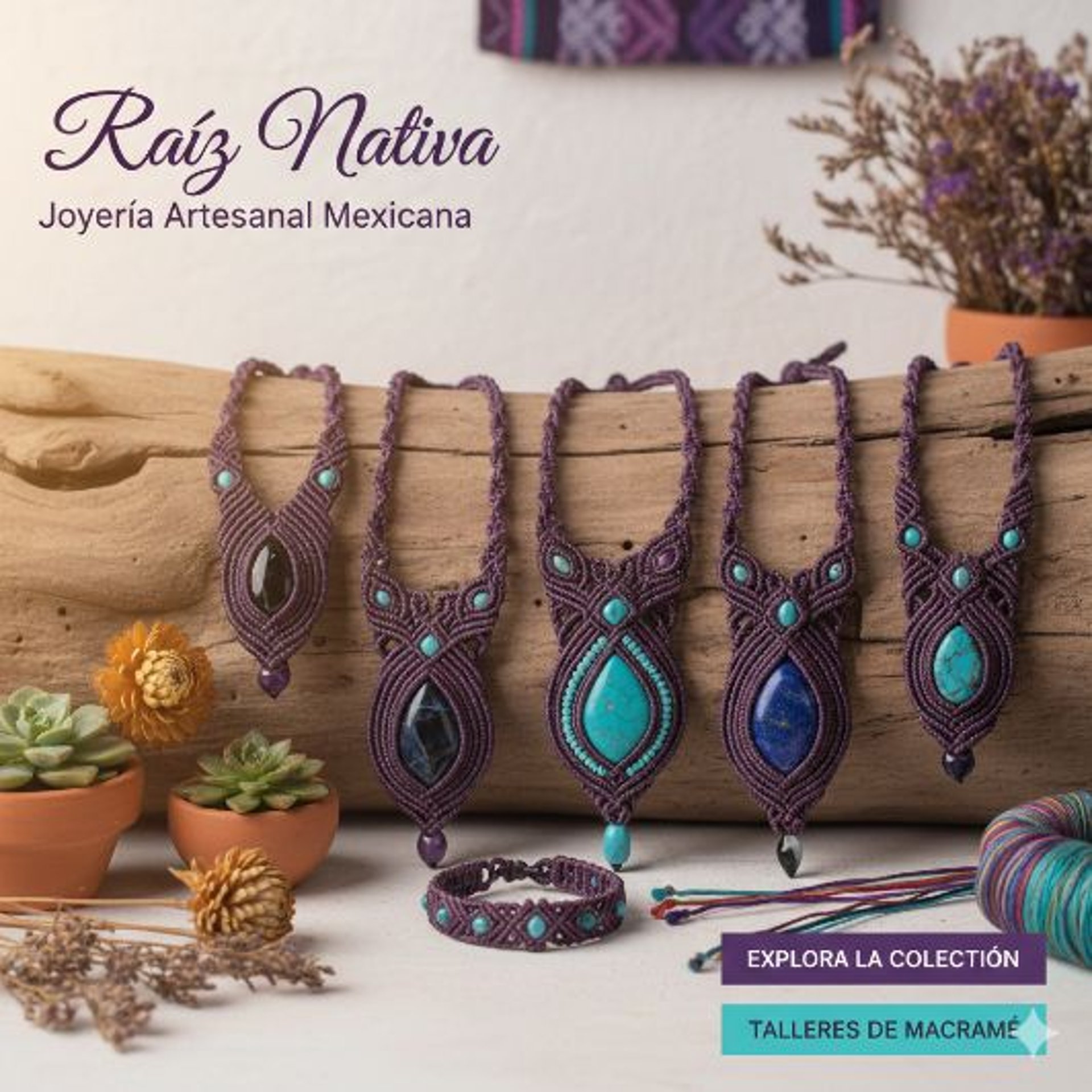 joyas artesanales en macrame