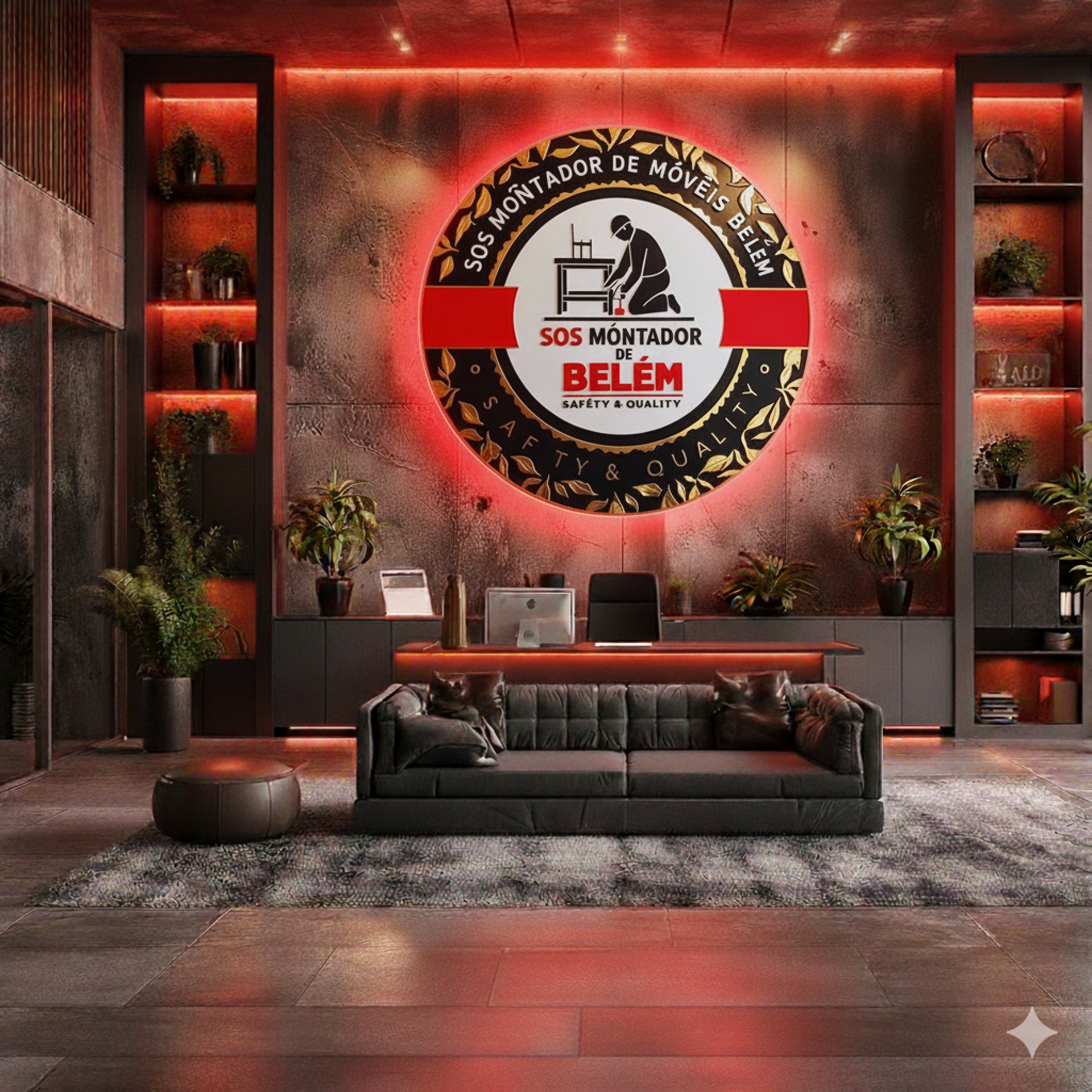 black and brown leather padded tub sofa