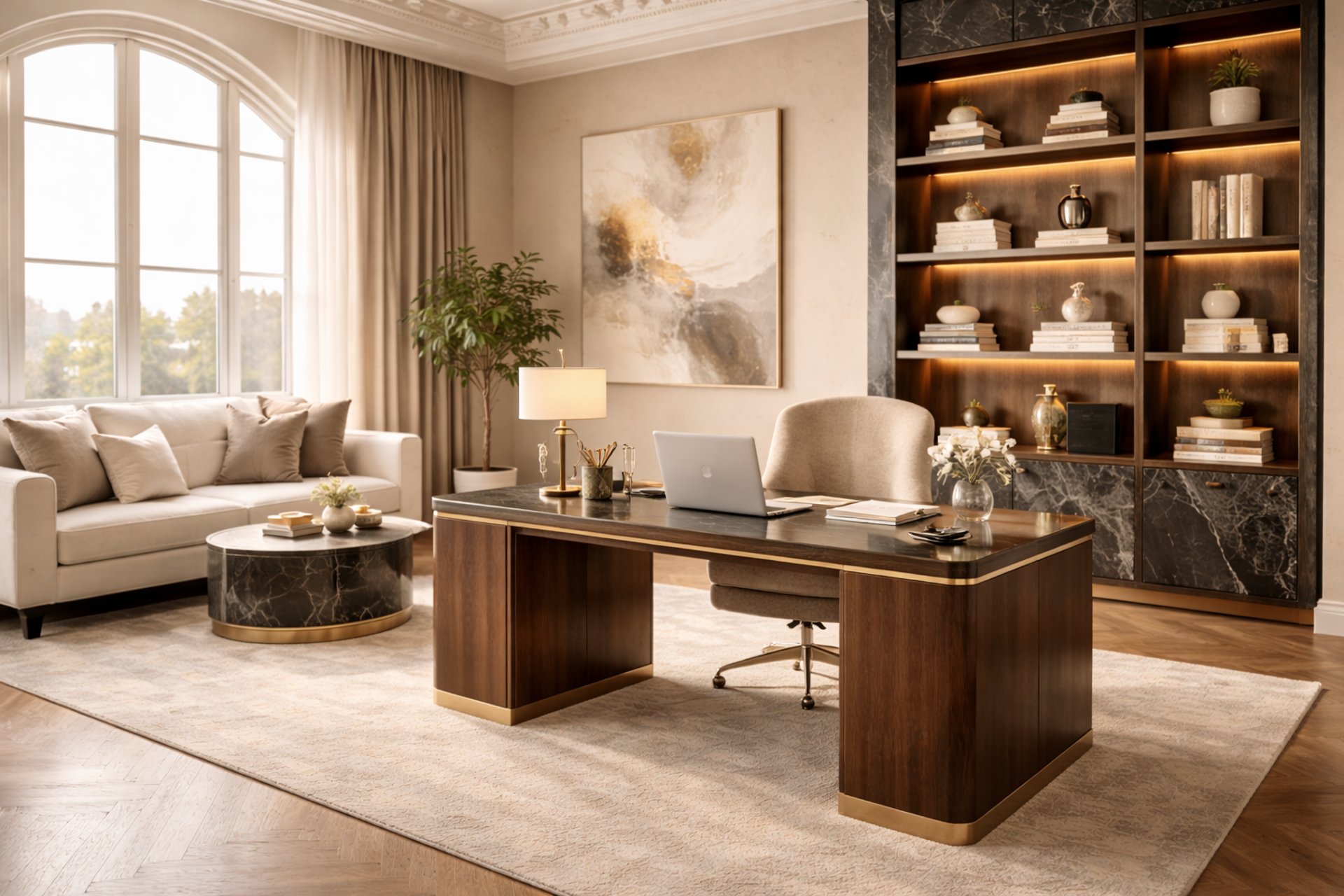 black and brown leather padded tub sofa