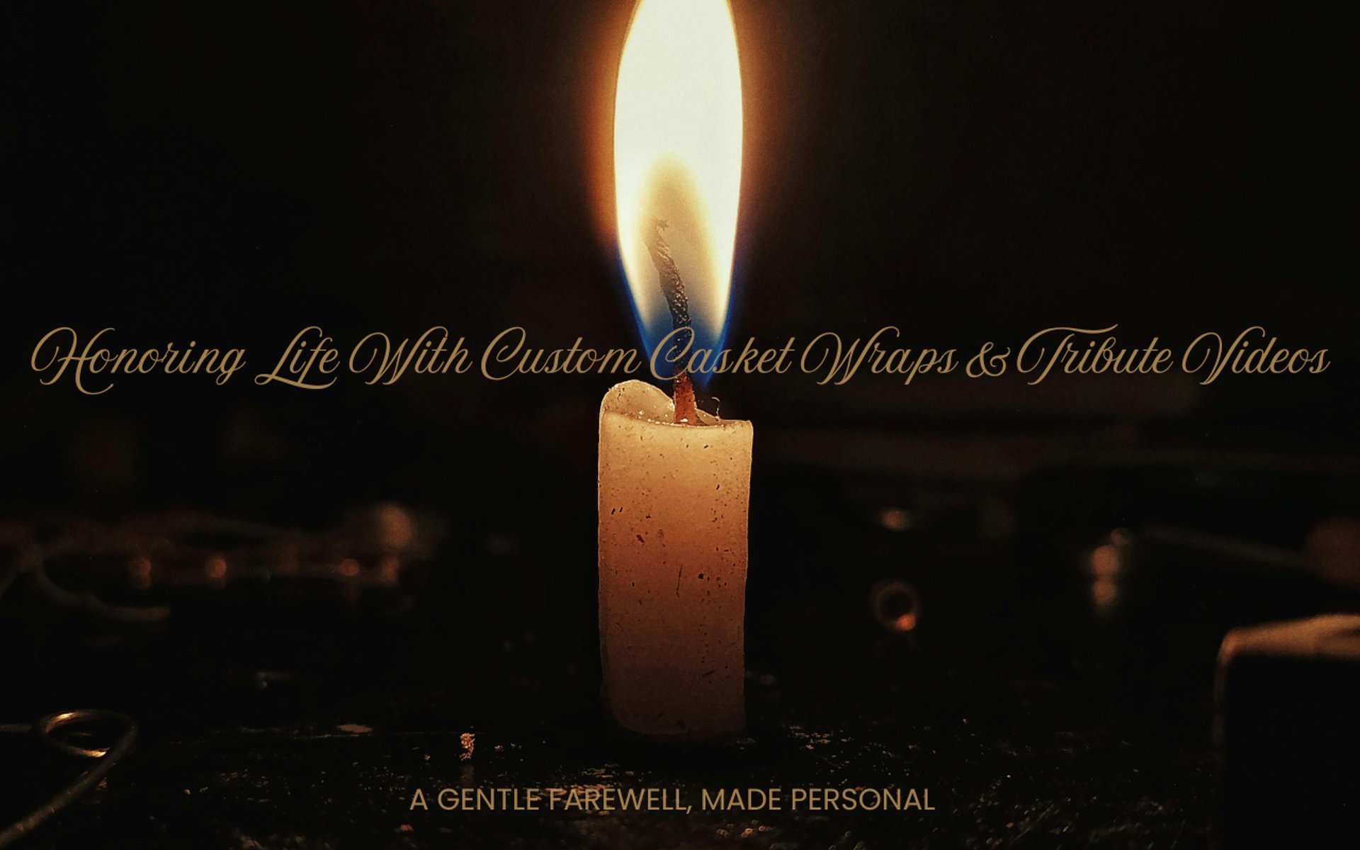 a single candle is lit in the dark