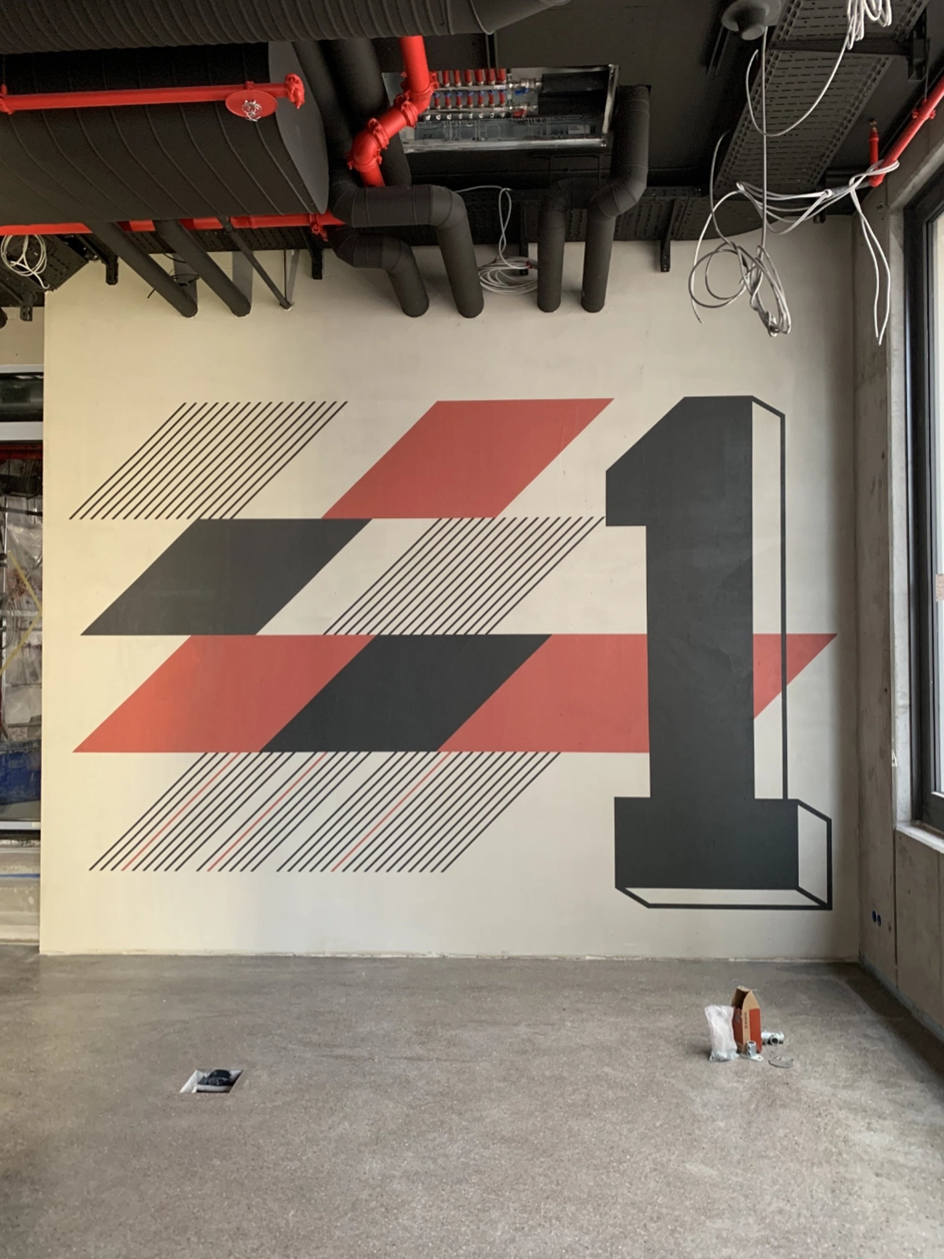 Wayfinding wall print graphic for floor level