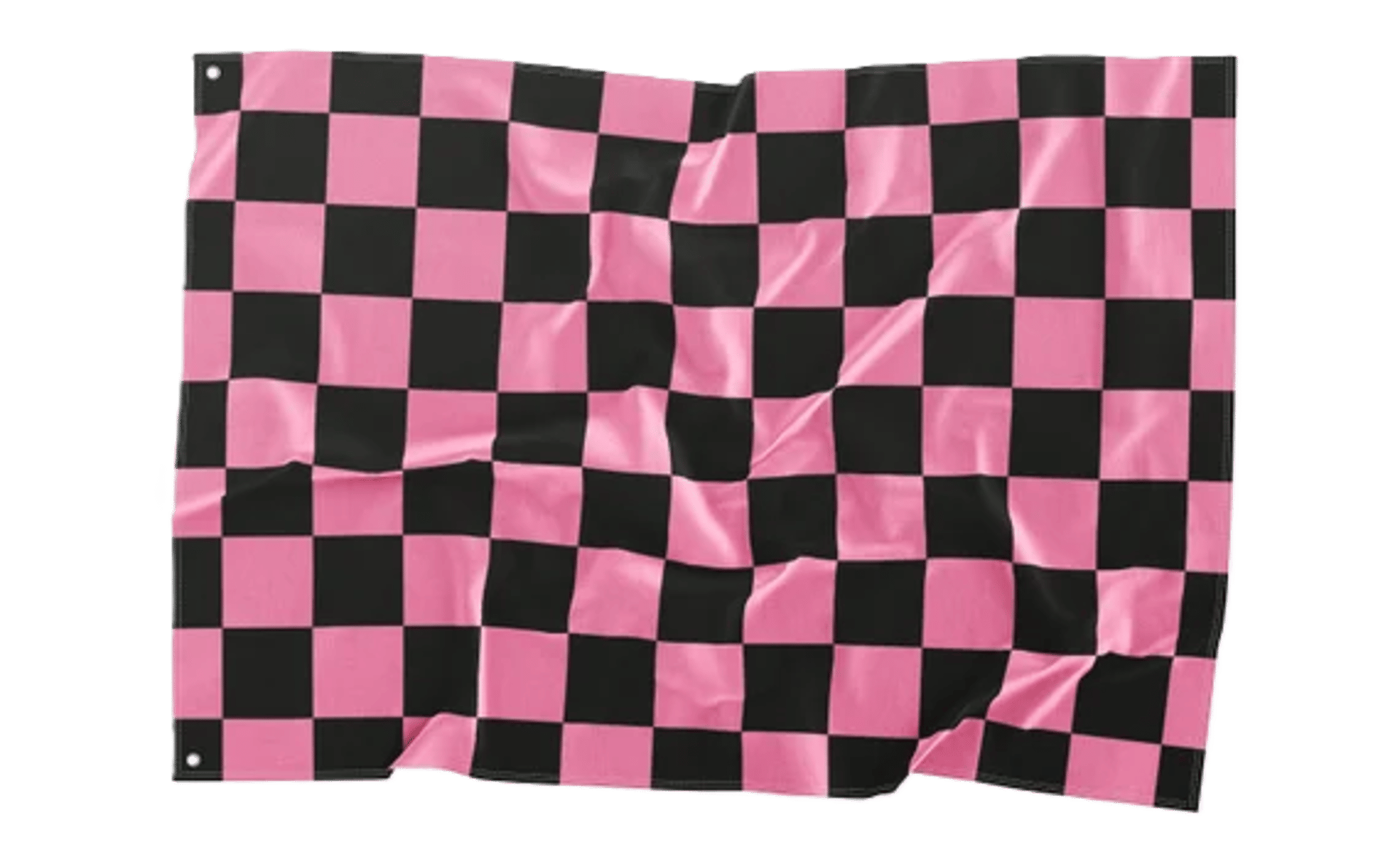 a black and white checkered flag flying in the sky