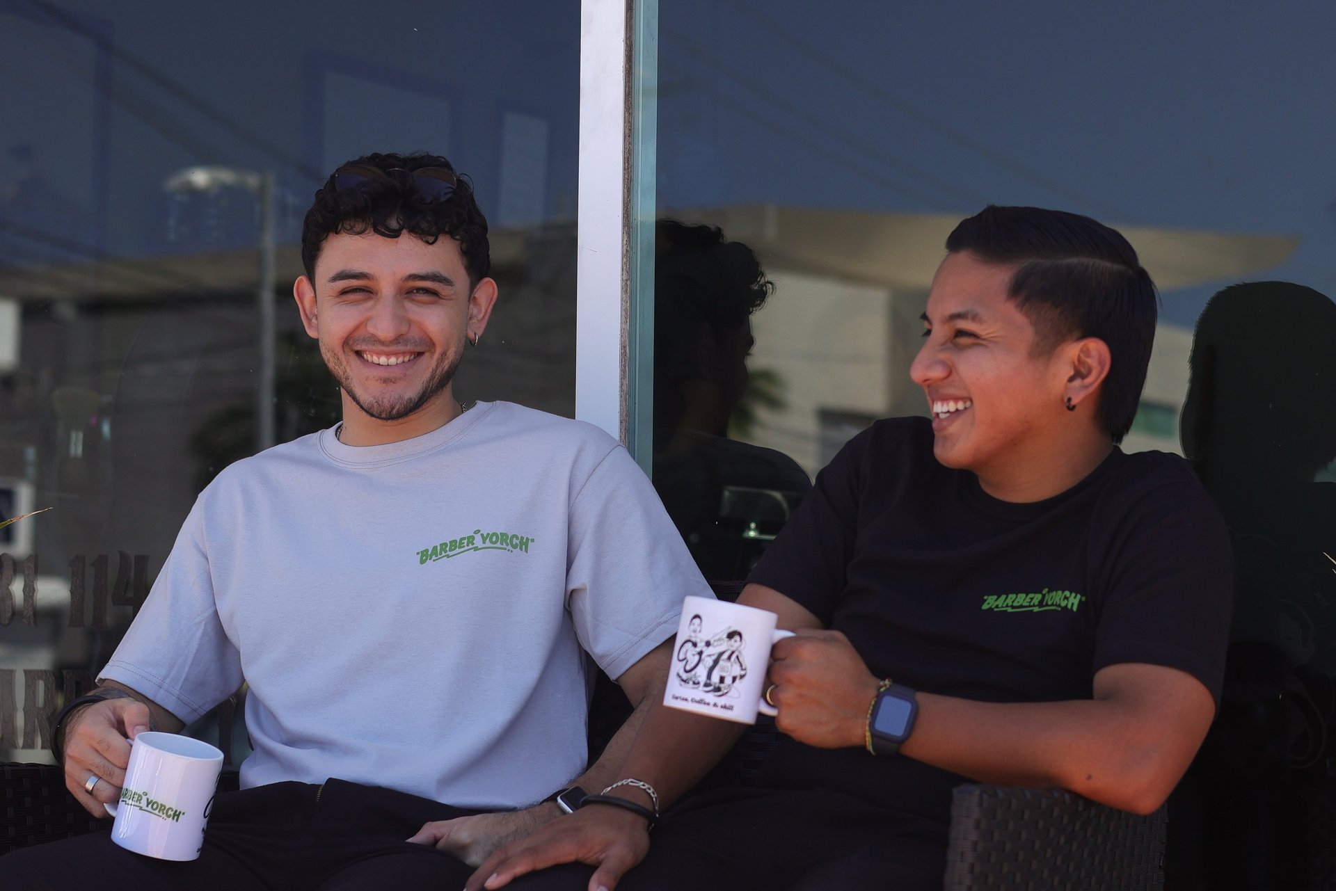 person wearing grey knit sweater