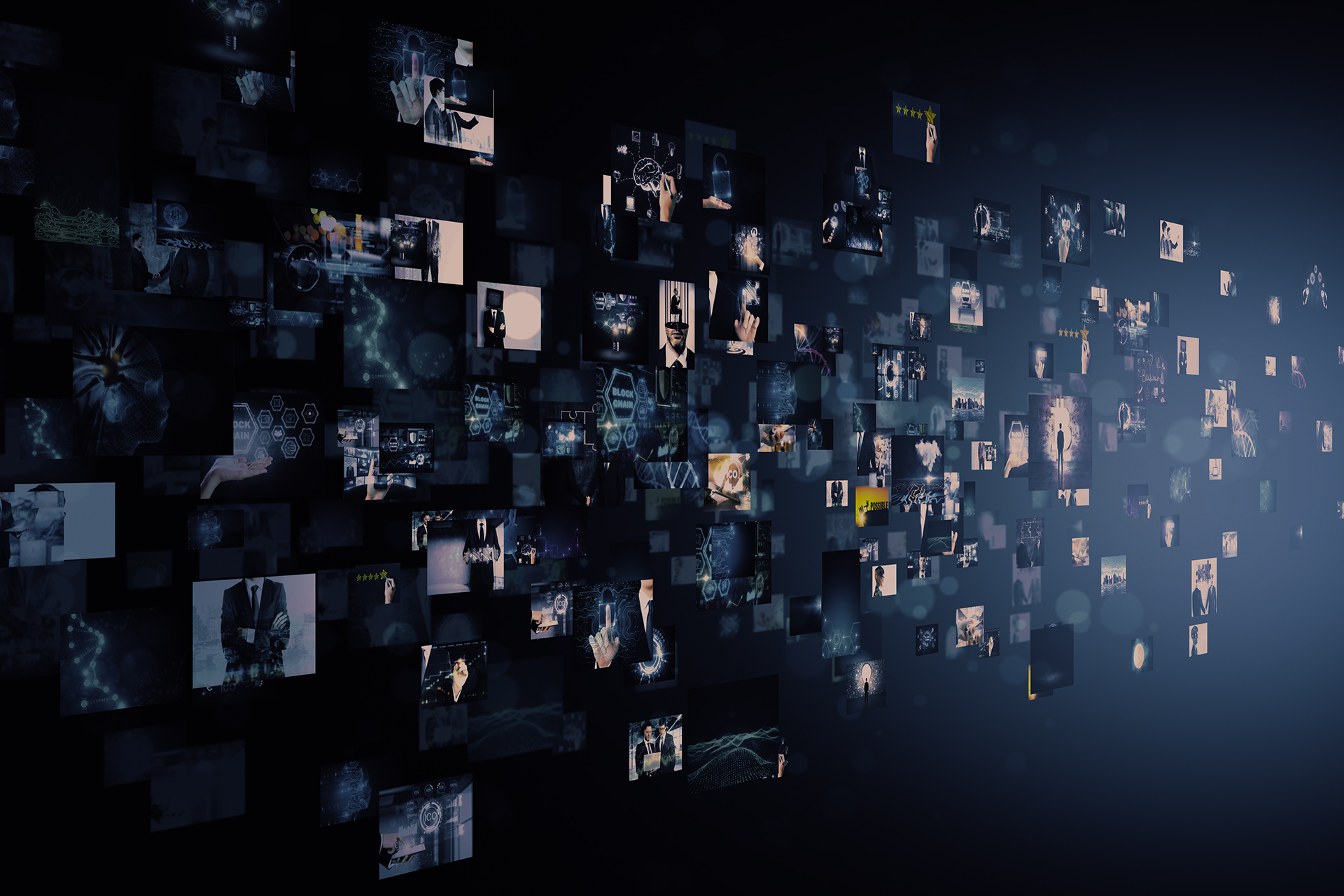 Abstract golden wavy pattern on black background