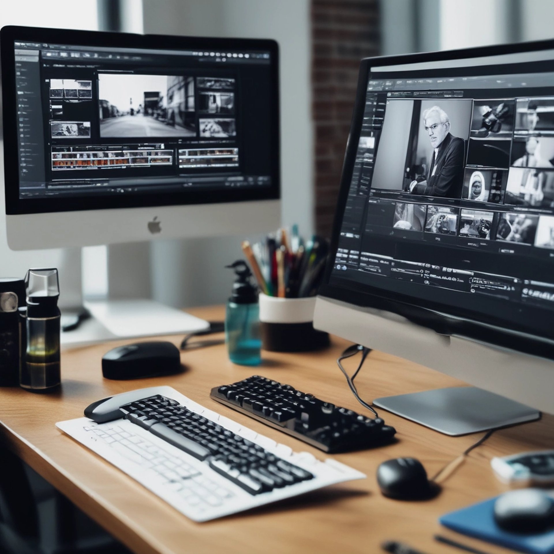 an abstract photo of a curved building with a blue sky in the background