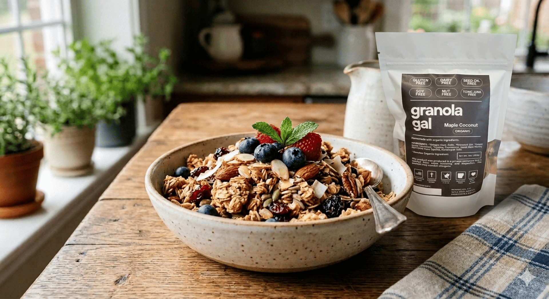 a glass of yogurt sitting on top of a table