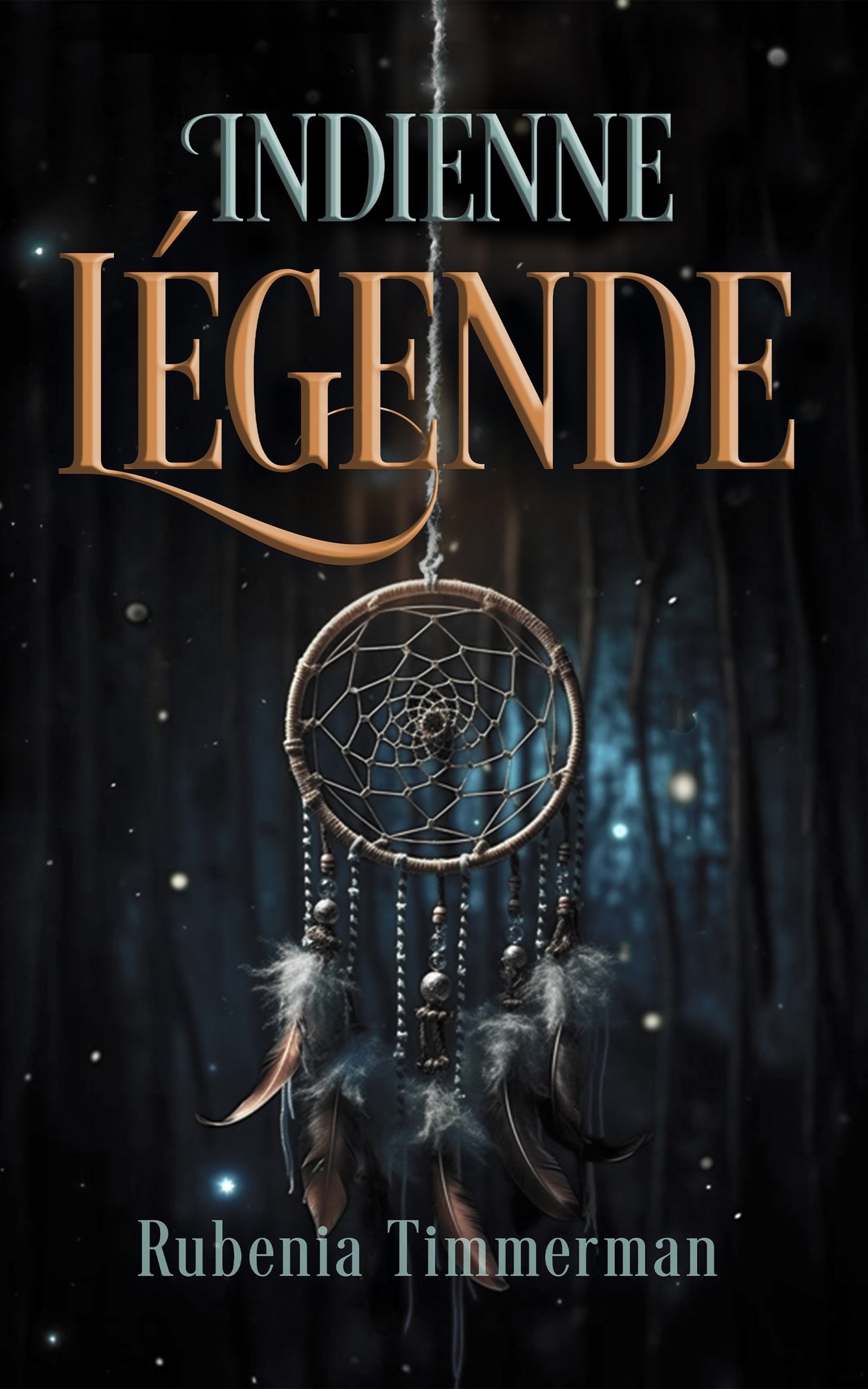 selective focus of hanging blue and black dream catcher