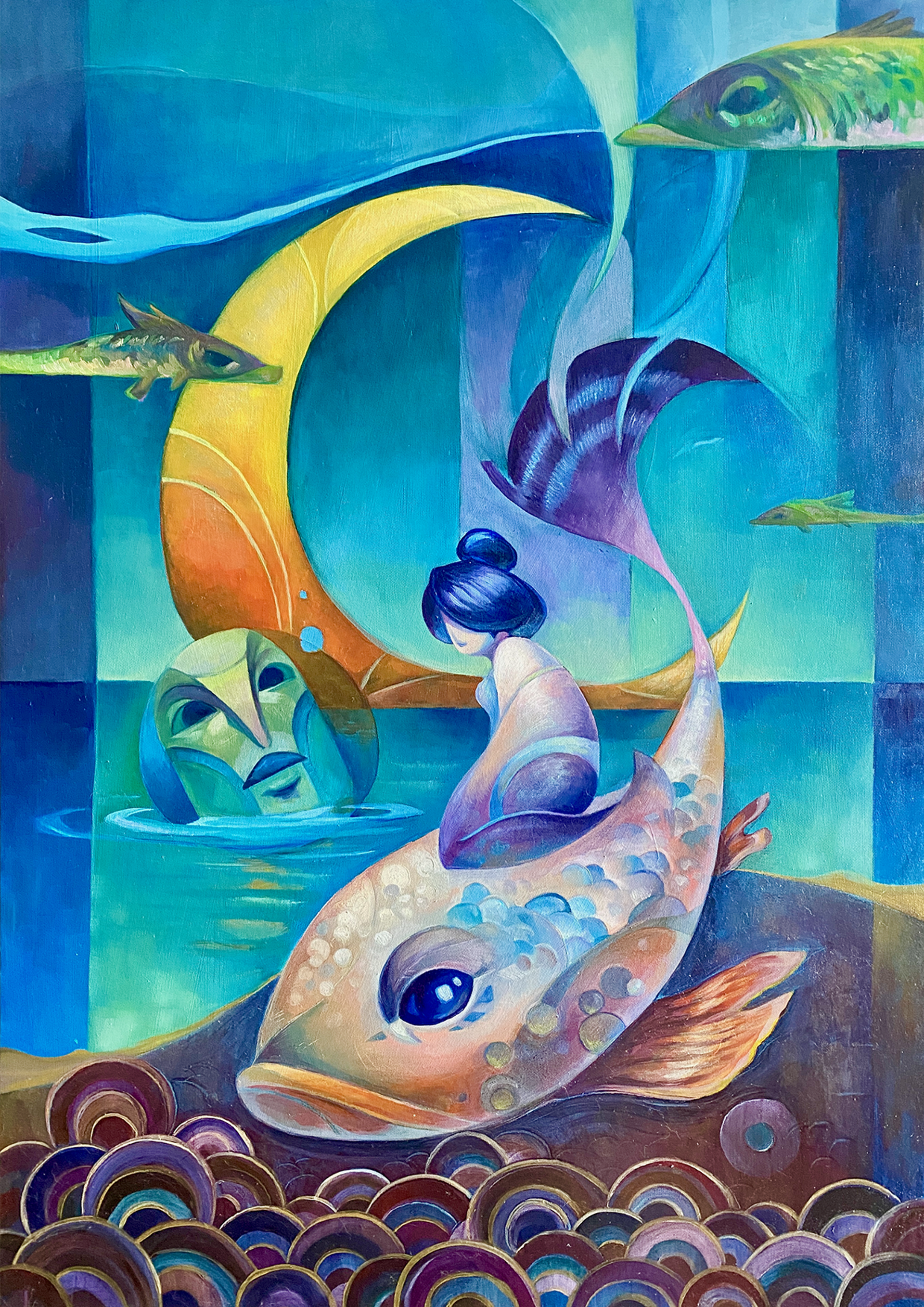 black blue and yellow textile