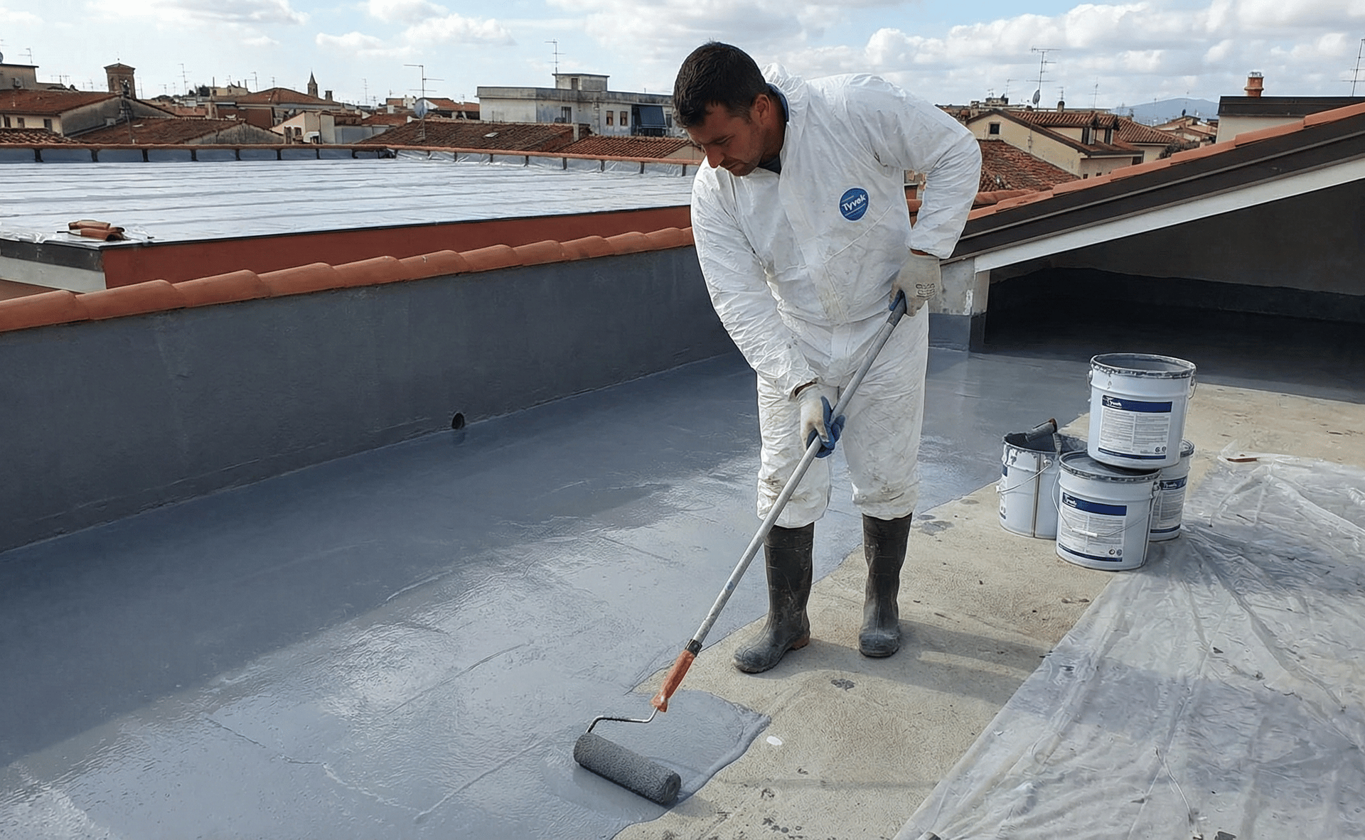an abstract photo of a curved building with a blue sky in the background