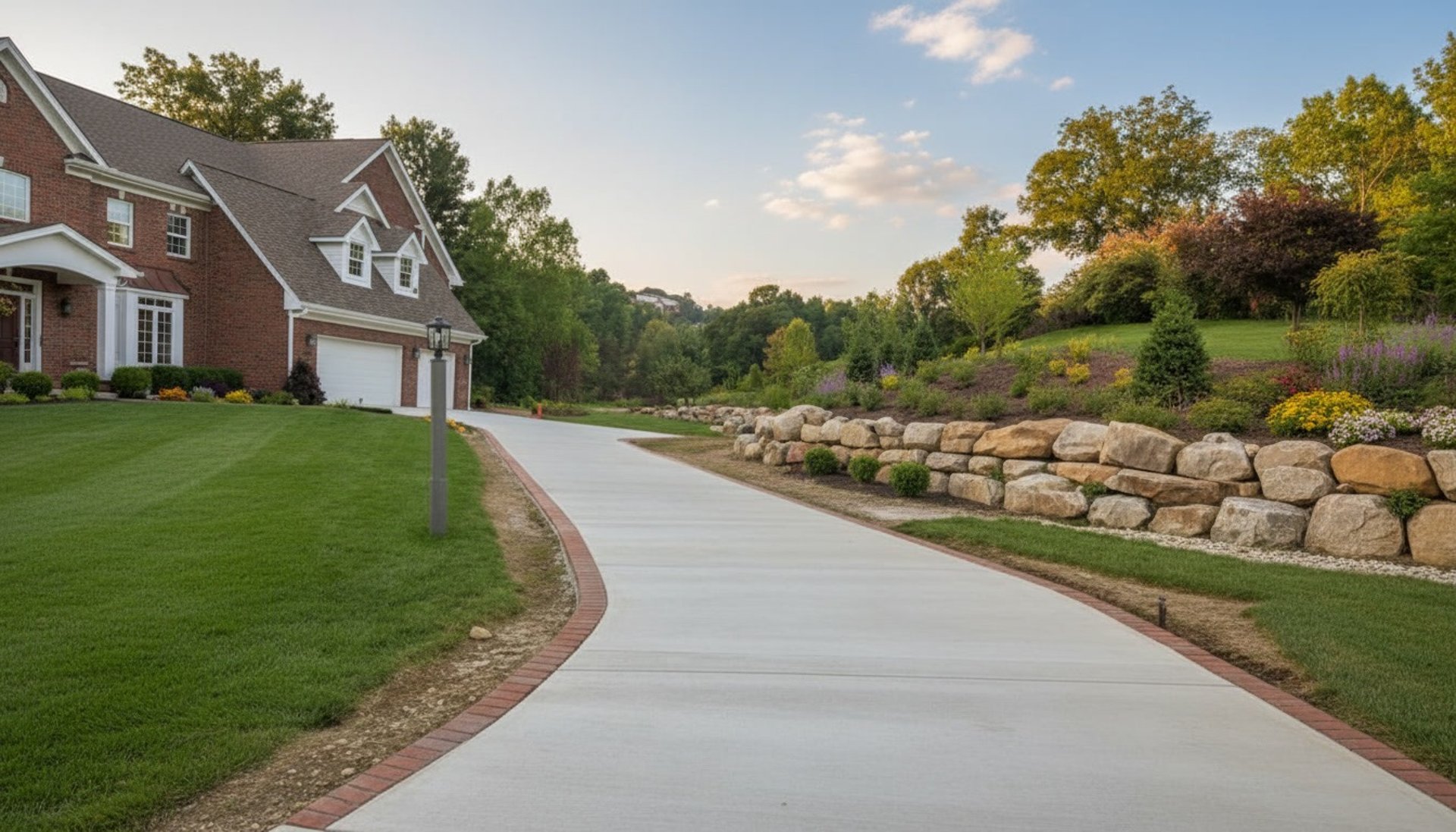 man pouring cements on road