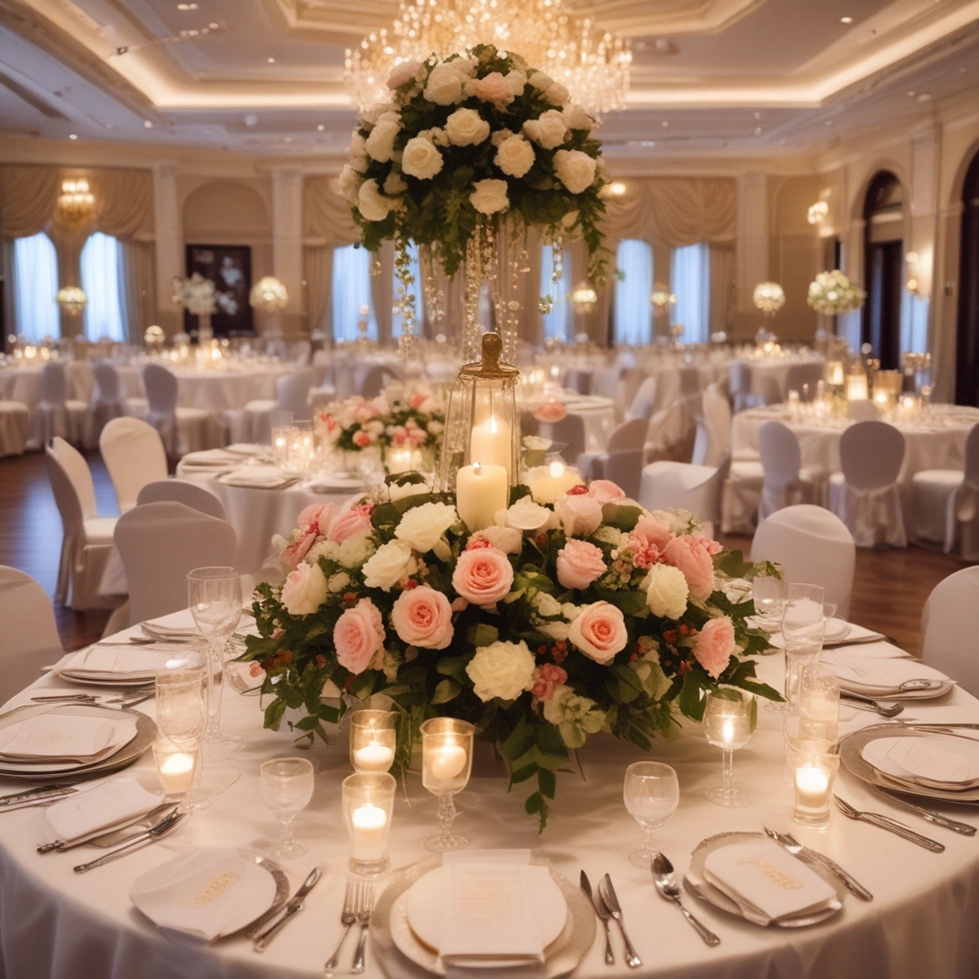 Wedding arch on a sandy beach with ocean background