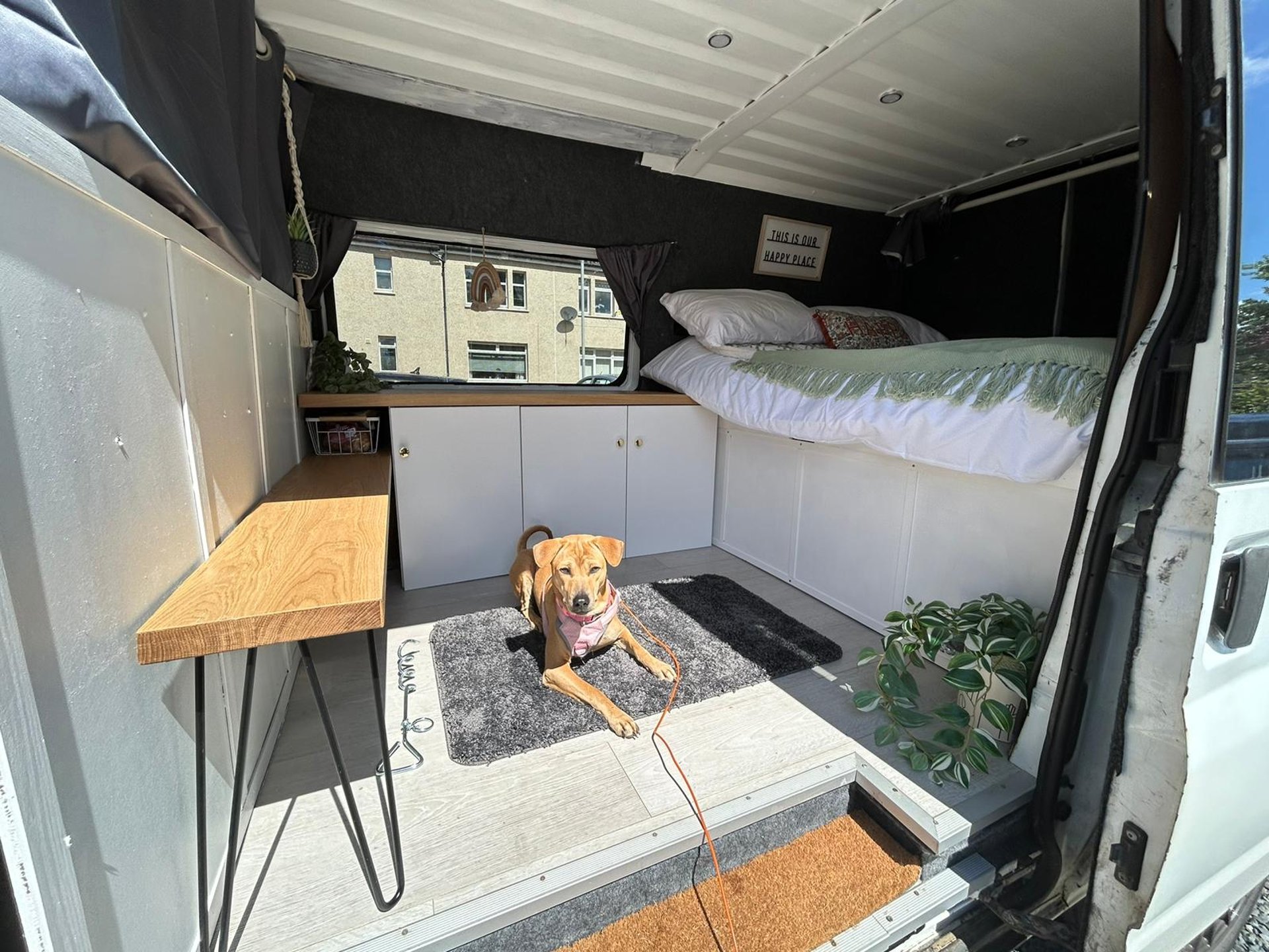 an abstract photo of a curved building with a blue sky in the background