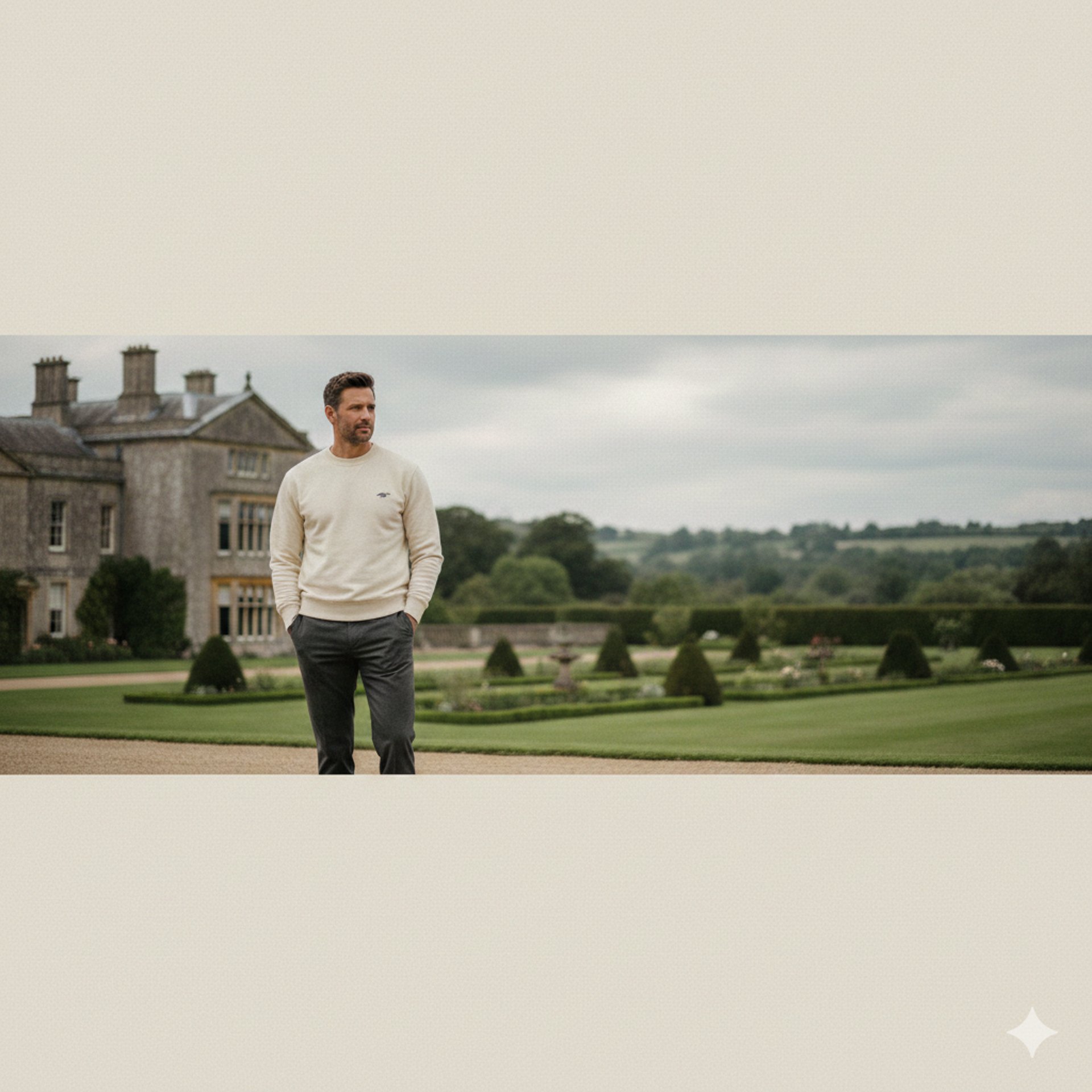 person wearing grey knit sweater