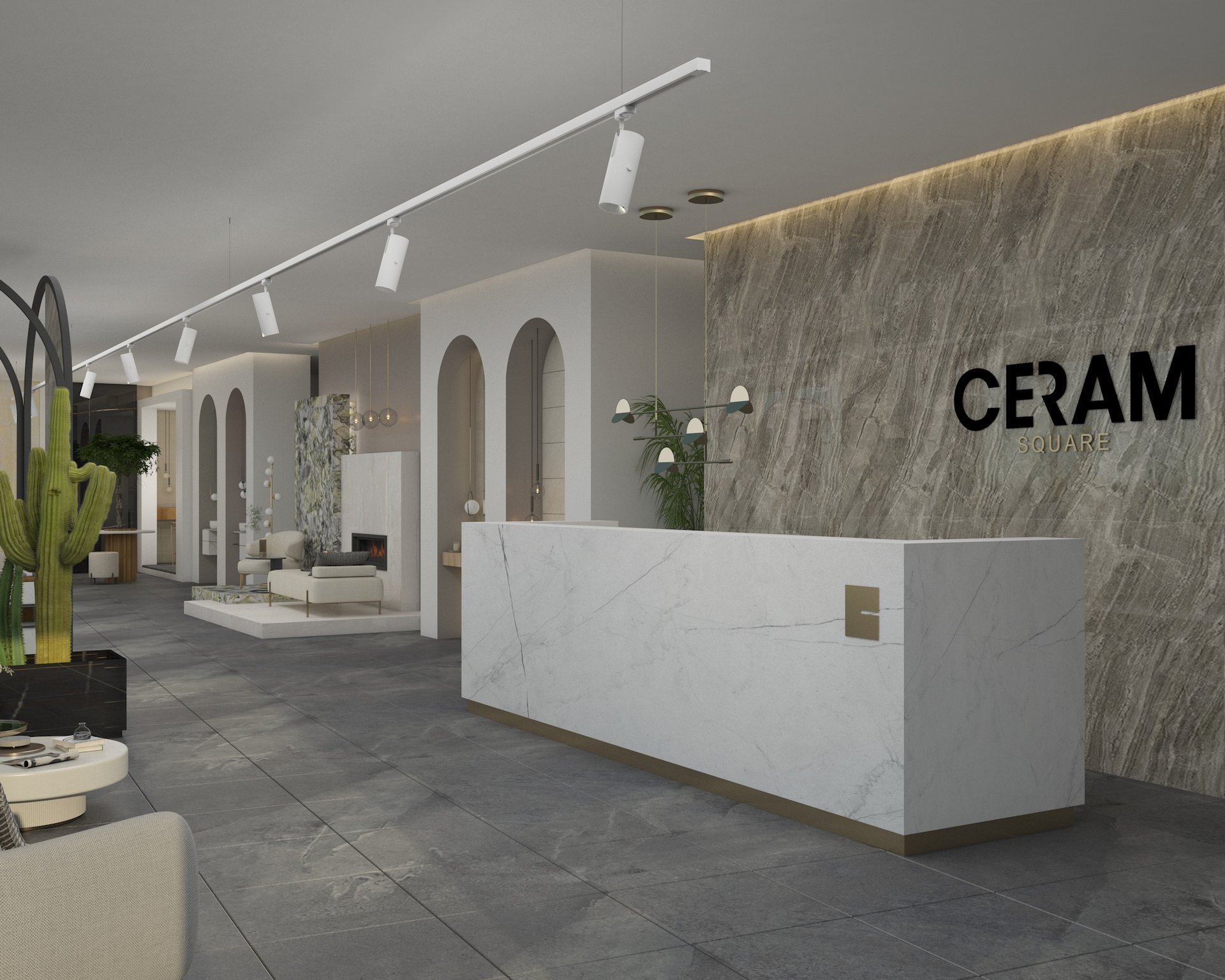 an abstract photo of a curved building with a blue sky in the background