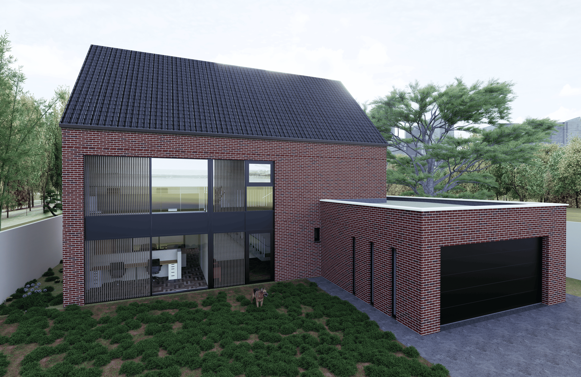 an abstract photo of a curved building with a blue sky in the background