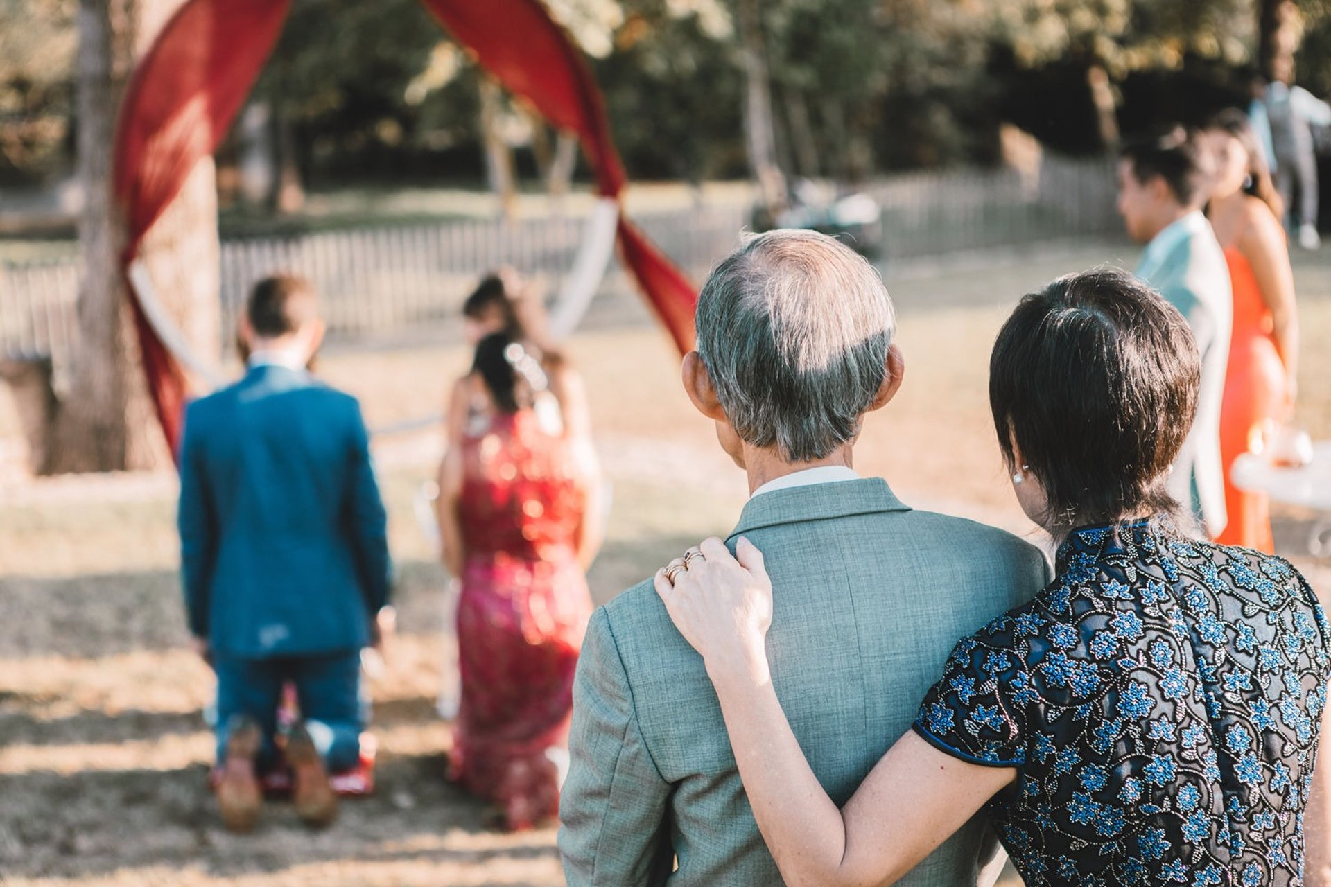 an abstract photo of a curved building with a blue sky in the background