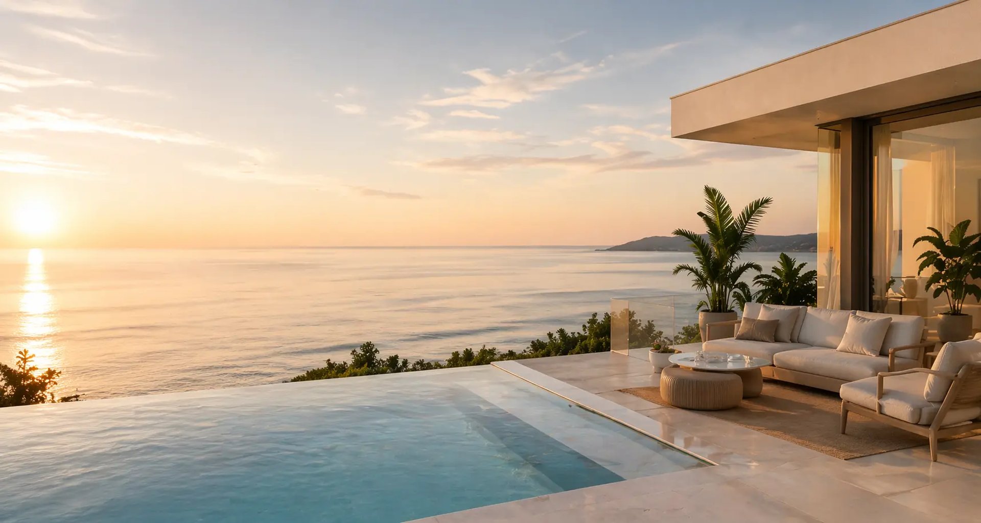 white and grey concrete building near swimming pool under clear sky during daytime