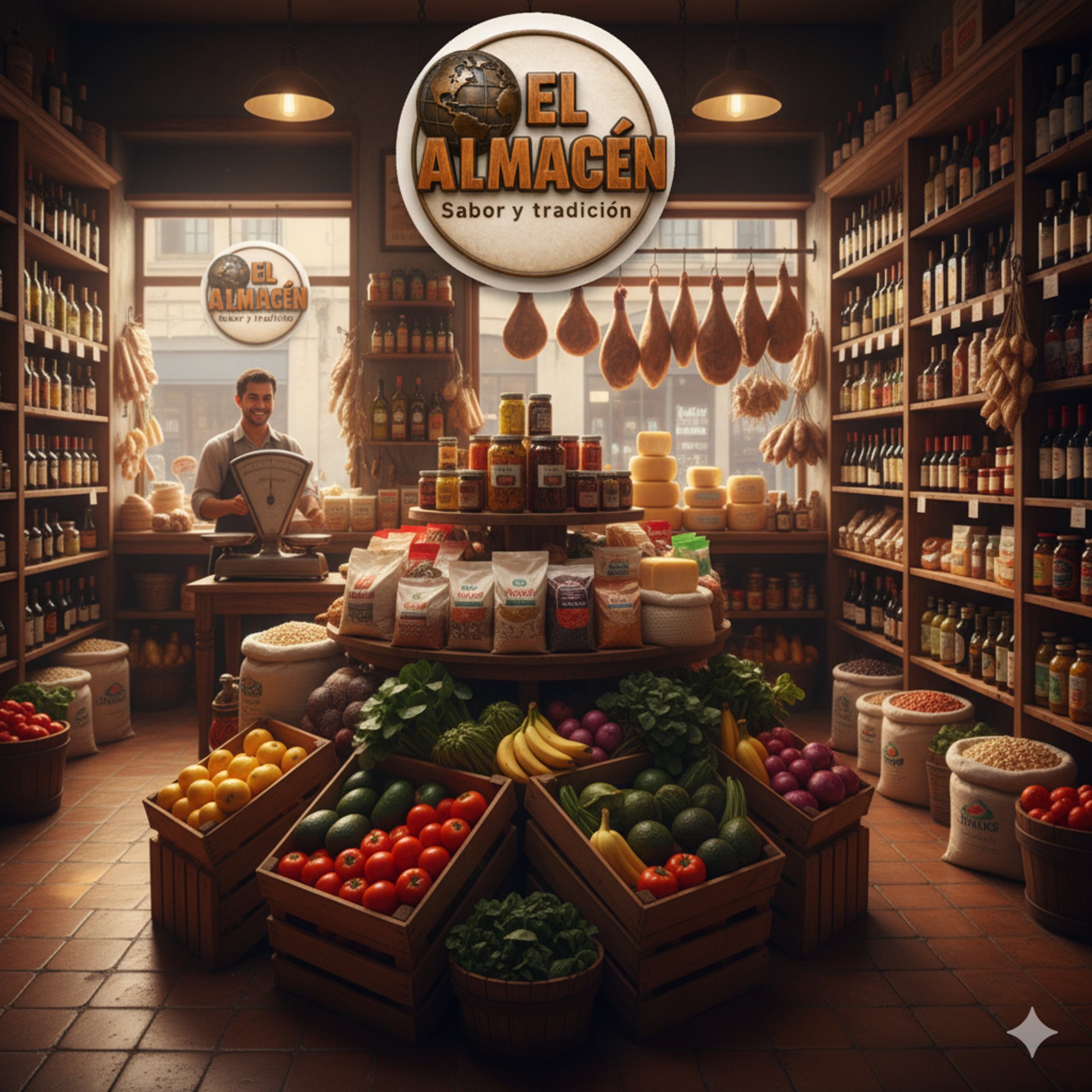 A woman standing in front of a shelf of blue bins