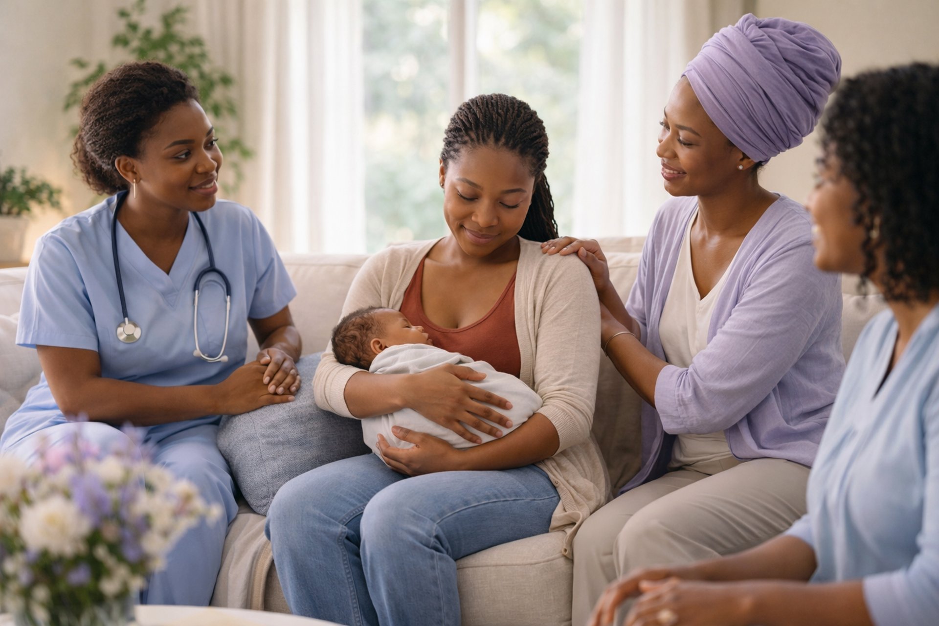grayscale photo of woman carrying baby