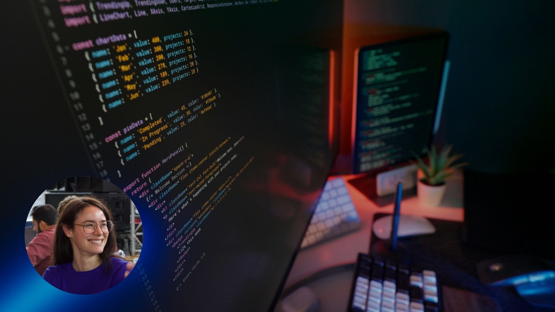 an abstract photo of a curved building with a blue sky in the background