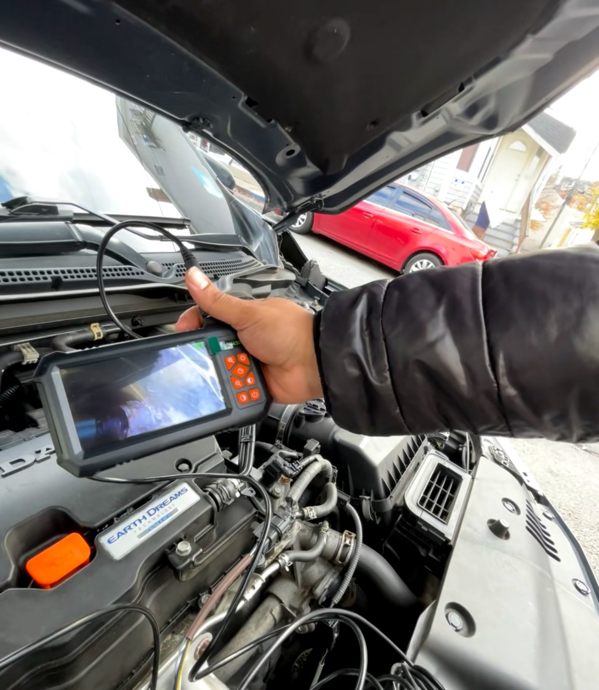 black and brown leather padded tub sofa