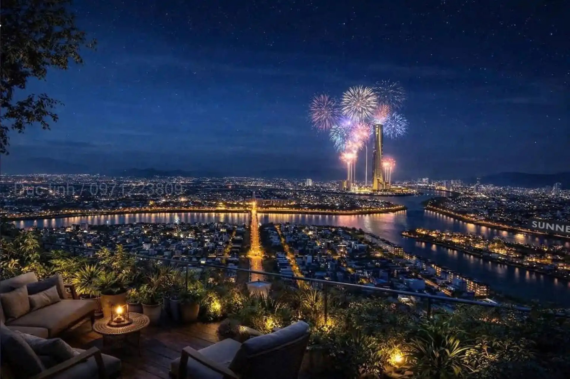 BAN CÔNG VIEW PHÁO HOA CĂN HỘ SUN FOURS TOWER ĐÀ NẴNG