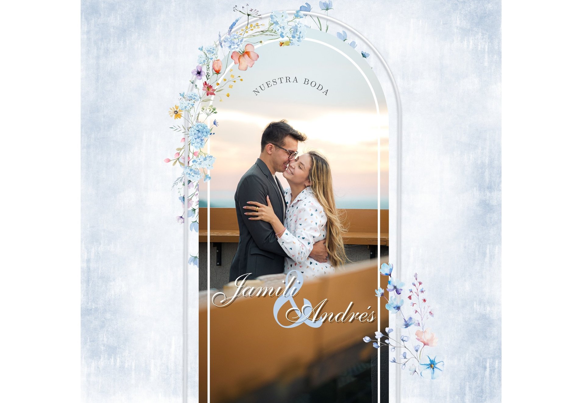 woman in white wedding dress stands in front of man in tuxedo