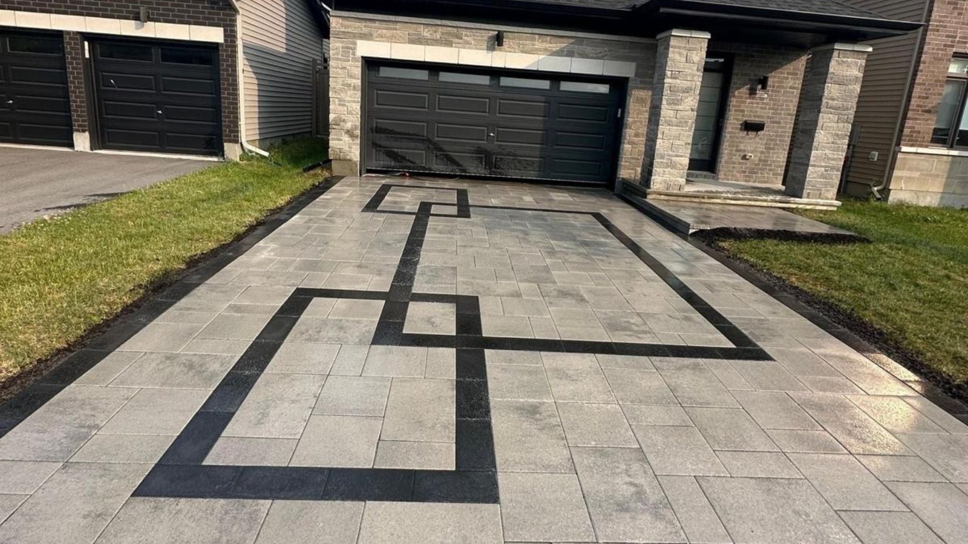 black and brown leather padded tub sofa