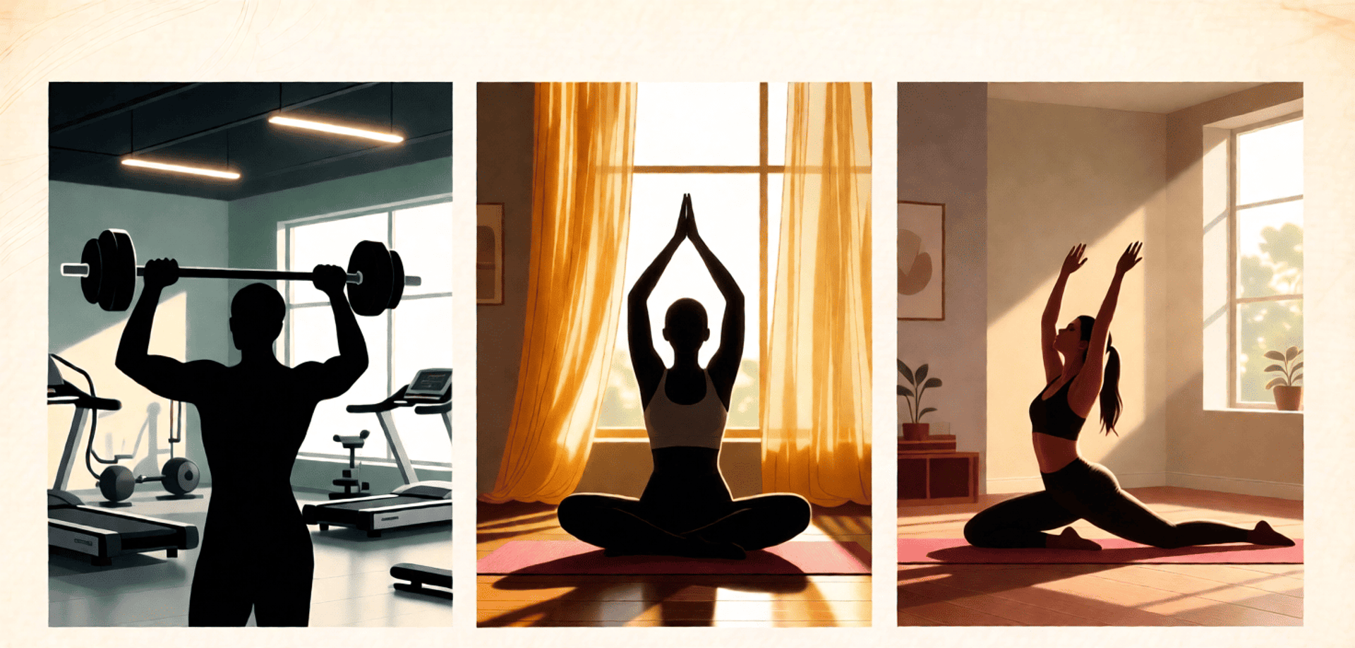 silhouette of woman doing yoga