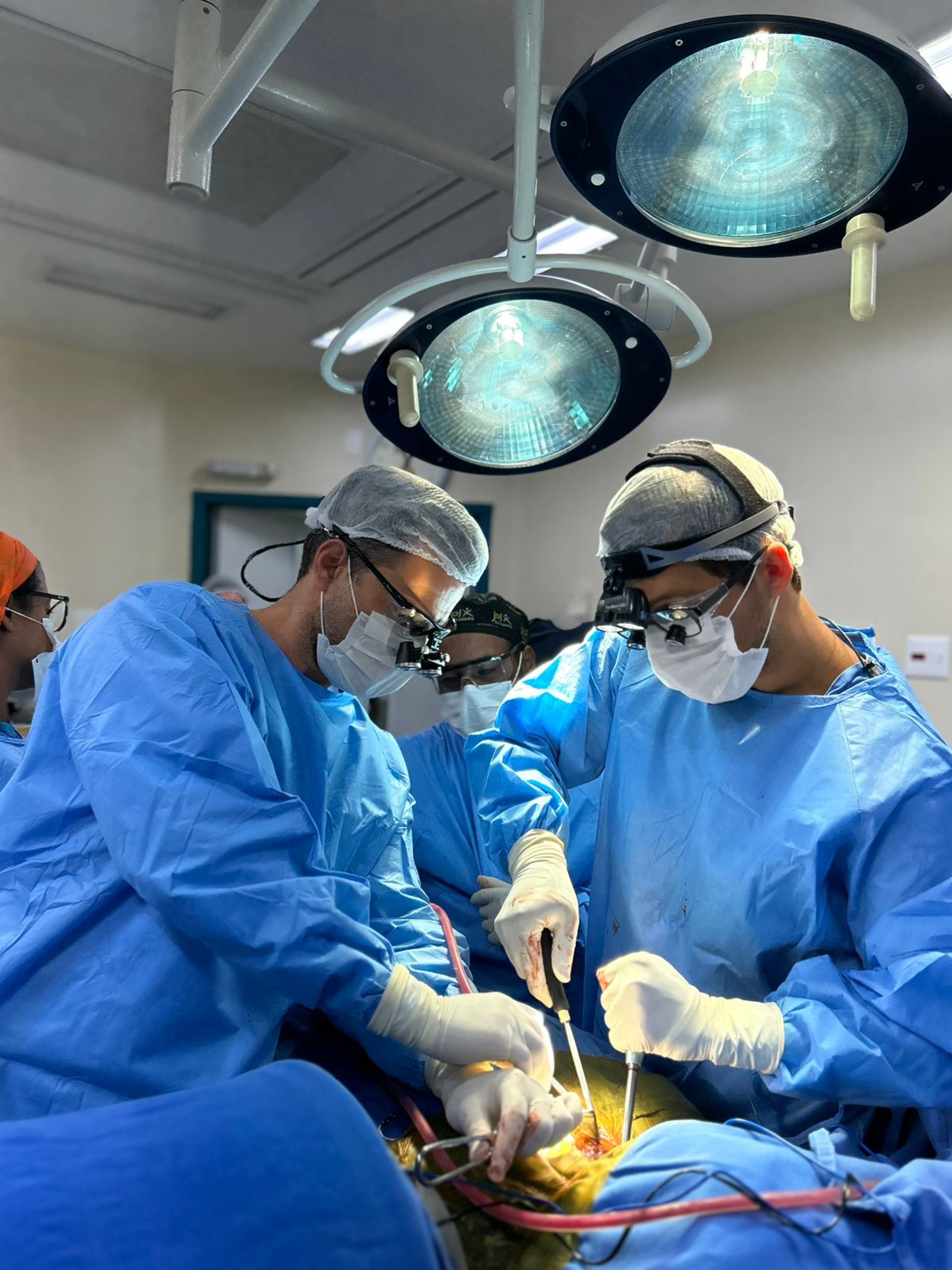 a group of doctors performing surgery on a patient