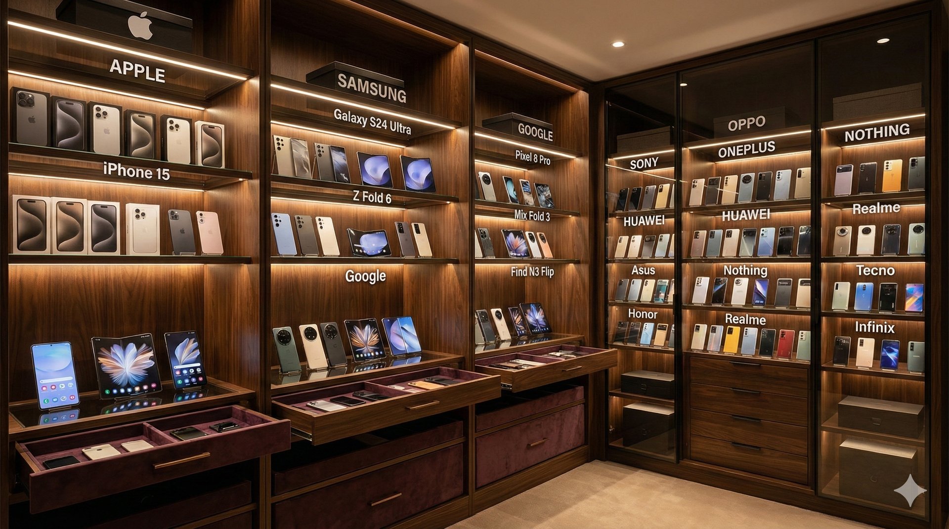 Modern smartphone with triple camera on dark background