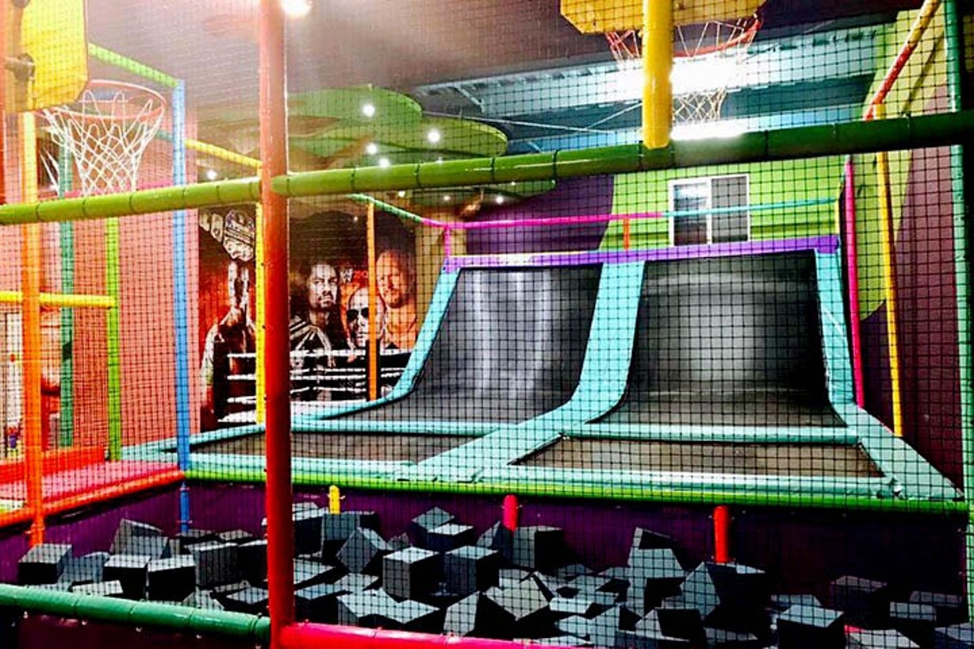 an abstract photo of a curved building with a blue sky in the background