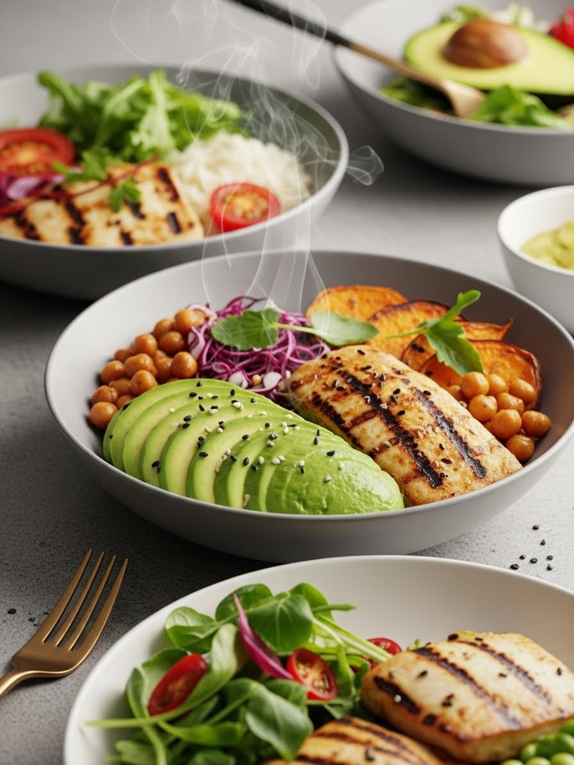 an abstract photo of a curved building with a blue sky in the background