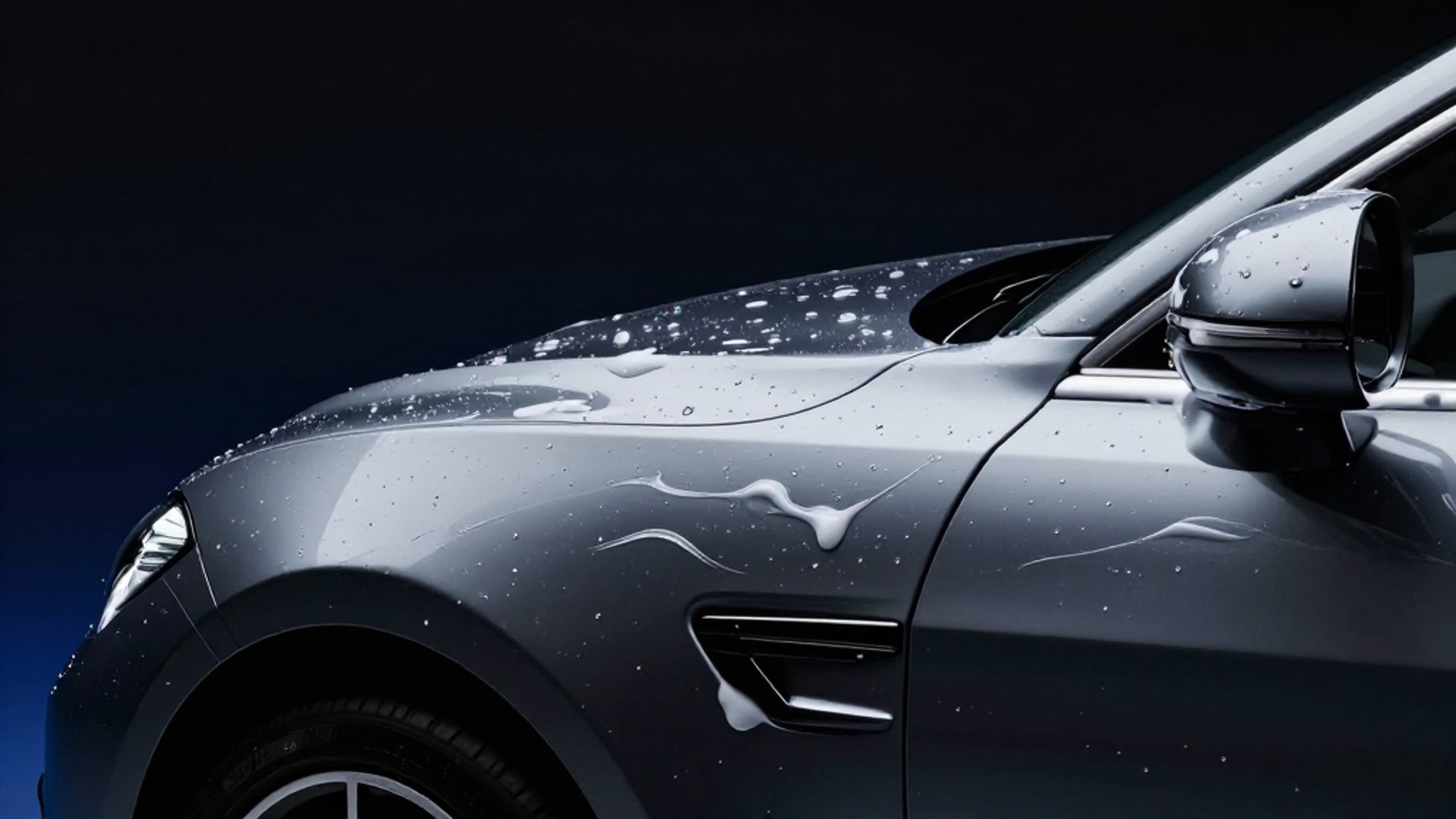 black car with white plastic cup on top